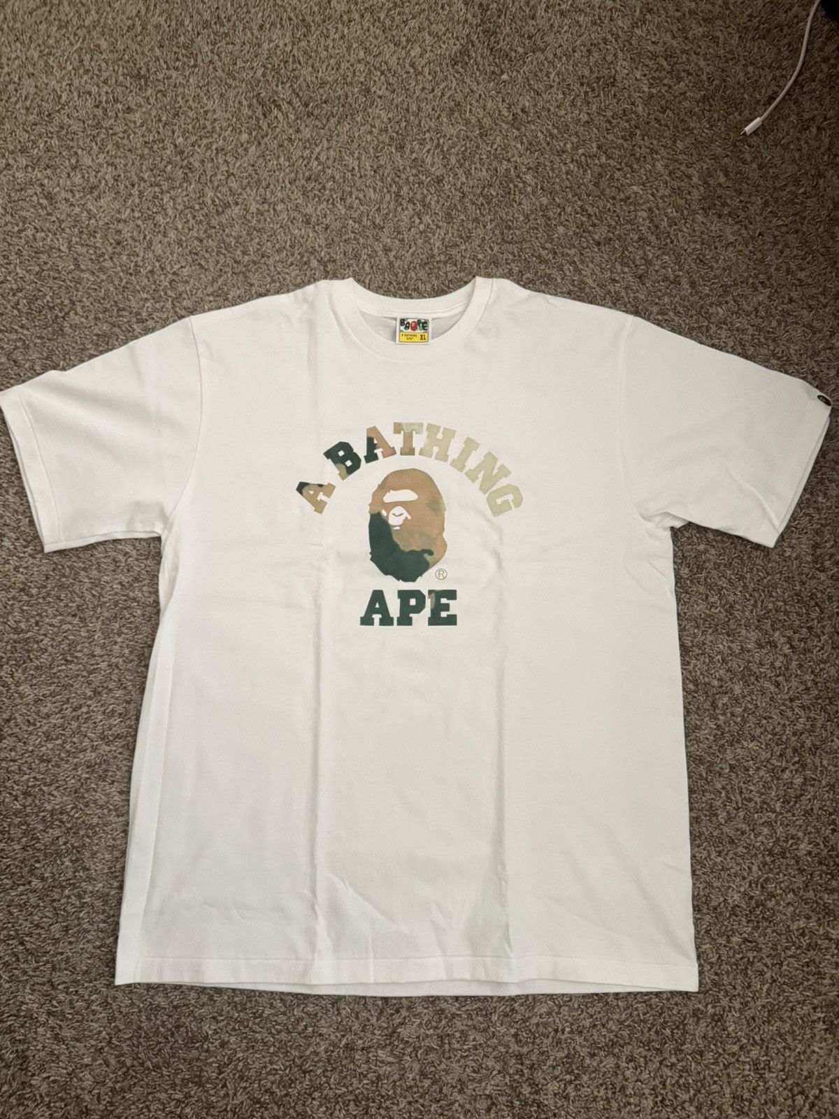 Bape Bape “Tie Dye College Tee White/Beige” Size US XL / EU 56 / 4 - 1 Thumbnail