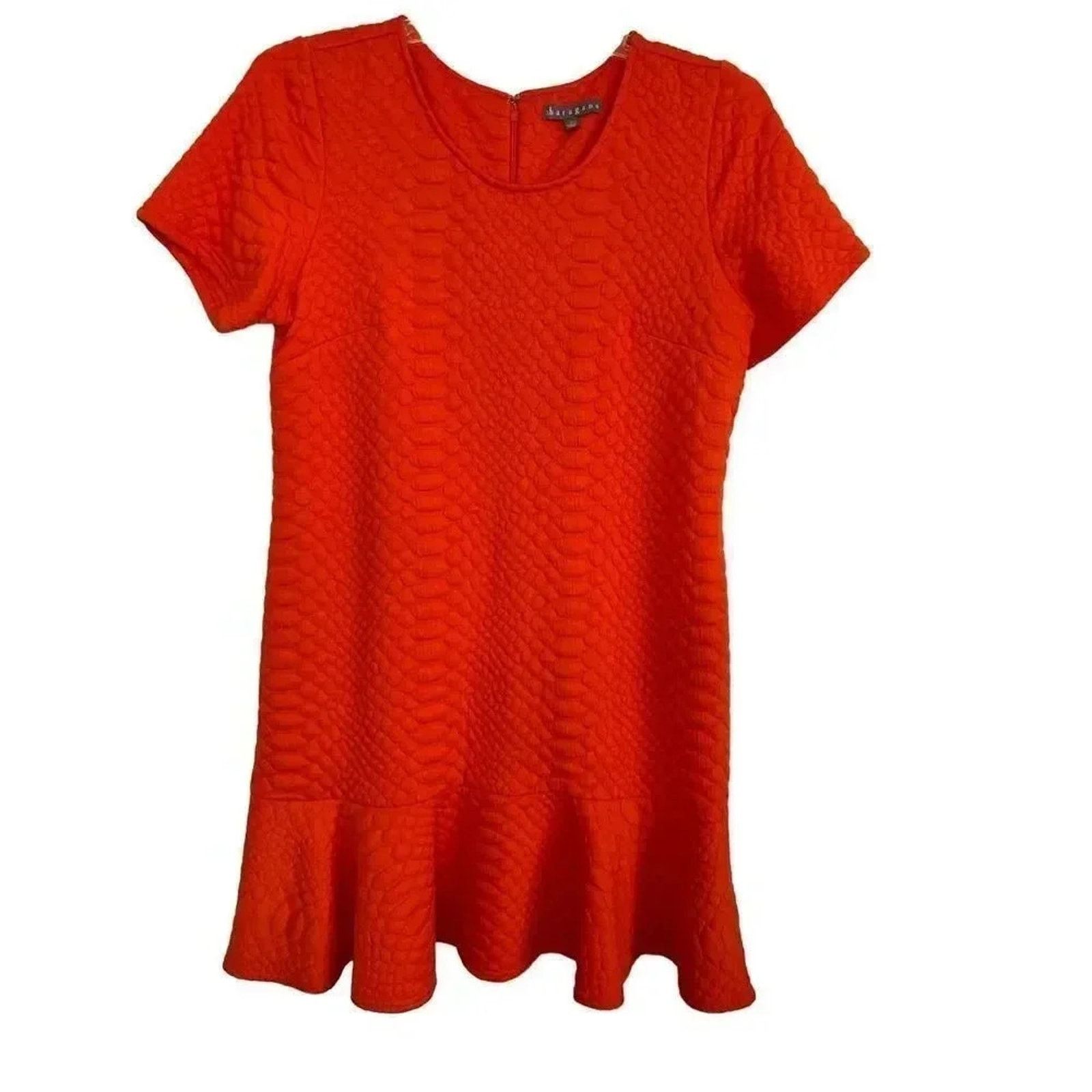 Other Sharagano orange textured flounce dress Size 14 Size XL / US 12-14 / IT 48-50 - 1 Thumbnail