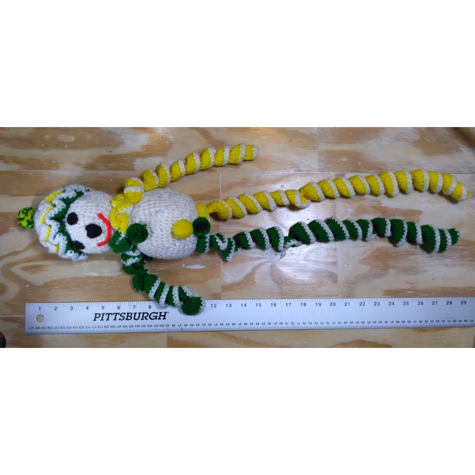 Handmade Snowman Amigurumi Style Crochet - Heavy Yarn Stuffed 29" Size ONE SIZE - 5 Thumbnail