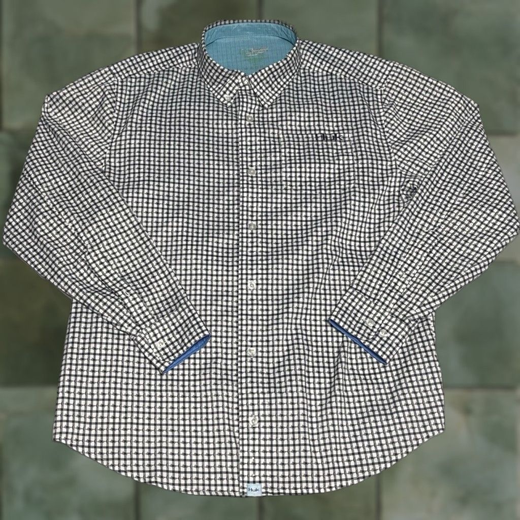 Vintage VINTAGE Huk Fishing Shirt Men Medium Long Sleeve Button-Down Plaid Check Fish Print Casual Size US M / EU 48-50 / 2 - 1 Thumbnail