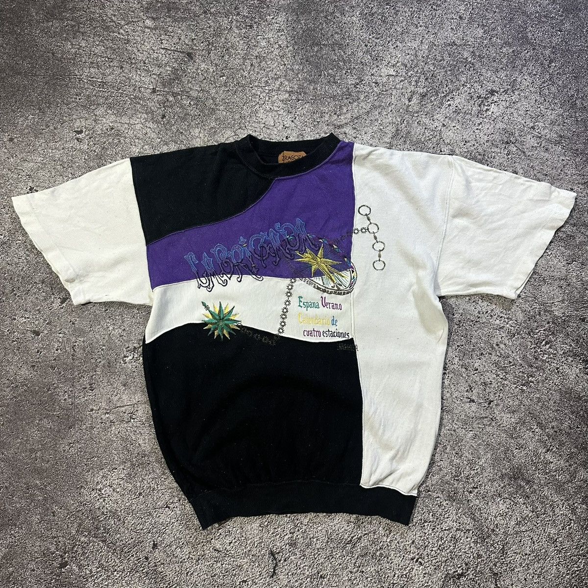Giovanni Valentino Vintage Short Sleeve Knitwear by Zaragoza Italy Size US L / EU 52-54 / 3 - 1 Thumbnail