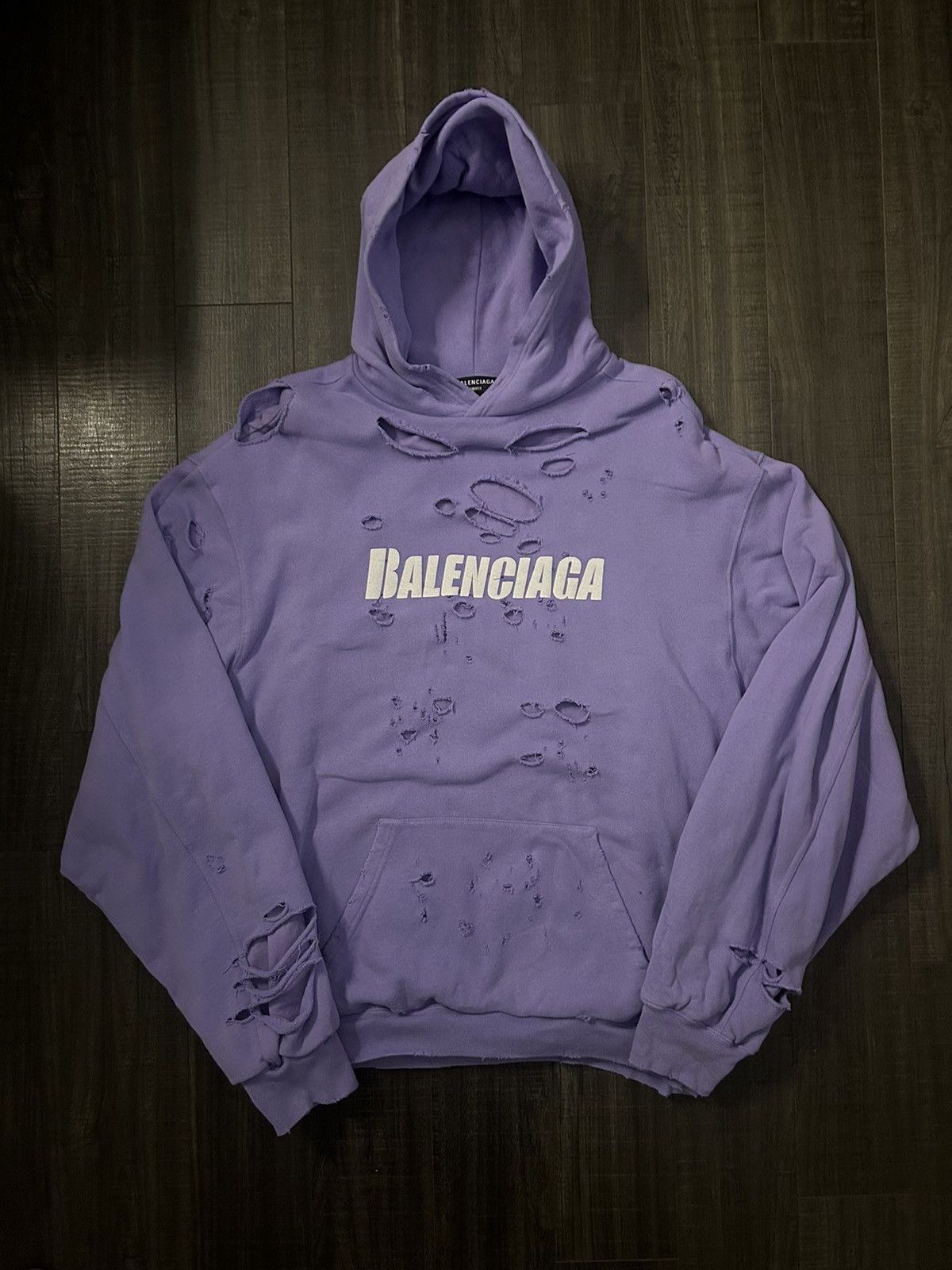 Balenciaga Balenciaga Distressed Hoodie Size US XS / EU 42 / 0 - 1 Thumbnail