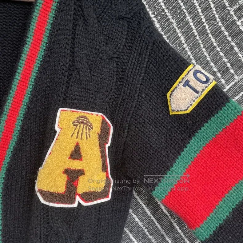 Gucci Gucci Red and green striped black knitted cardigan coat Size XS / US 0-2 / IT 36-38 - 3 Thumbnail