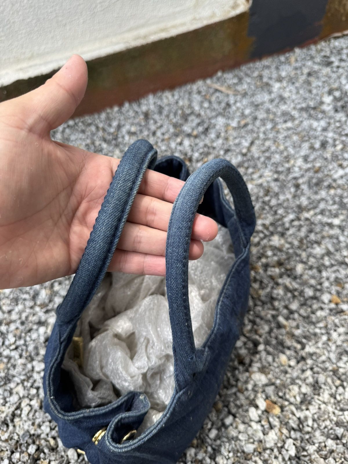Prada PRADA CANAPA DENIM SMALL TOTE BAG Size ONE SIZE - 5 Thumbnail