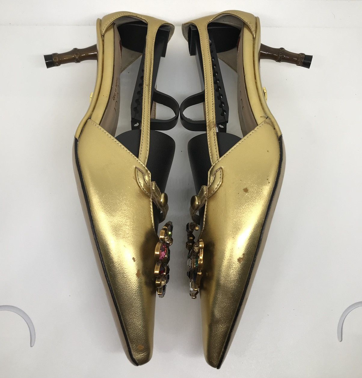 Gucci Gucci GG Crystal Bamboo Unia Heels Size US 8 / IT 38 - 3 Thumbnail