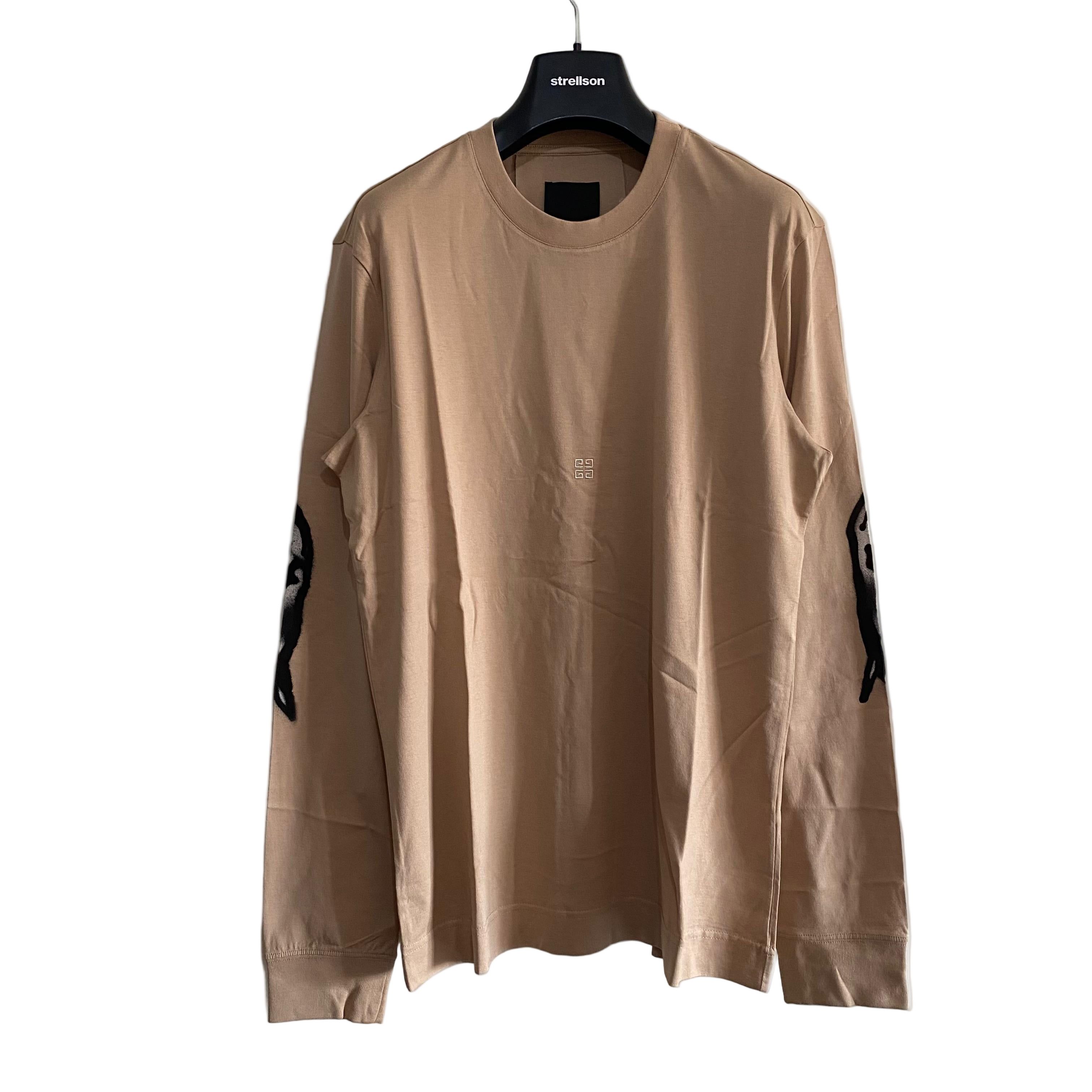 Givenchy x Chito Beige Grafitti Dog 4G Logo Long Sleeve T-Shirt Size US M / EU 48-50 / 2 - 1 Thumbnail