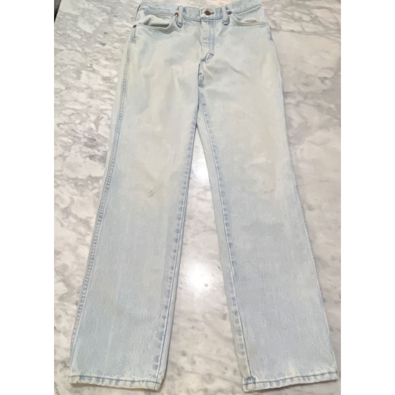 Wrangler VINTAGE Wrangler Jeans Men’s 30x33 Denim Stonewash Stains Made USA Jeans Mens 30 Size US 30 / EU 46 - 2 Thumbnail