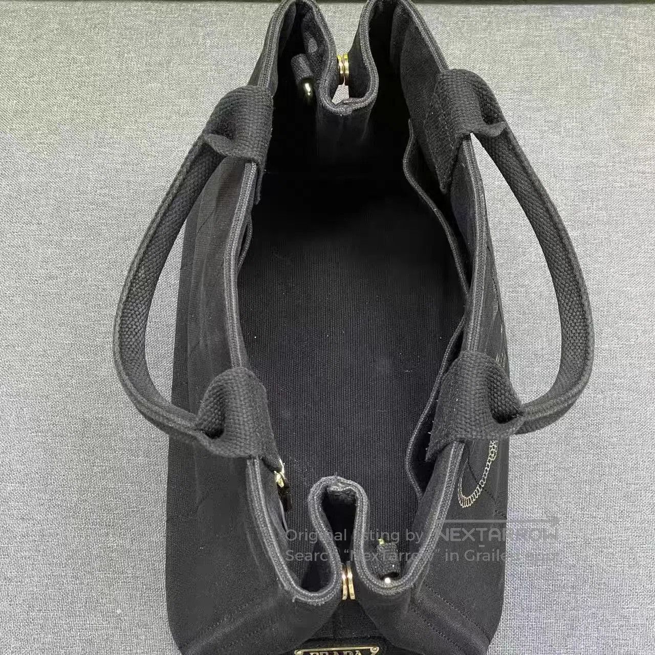 Prada Black Canvas Handbag with Shoulder Strap. Size ONE SIZE - 7 Thumbnail