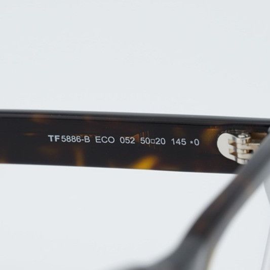 Tom Ford Tom Ford FT5886-B 052 Eyeglasses Havana 50mm Square Frame Size ONE SIZE - 8 Thumbnail