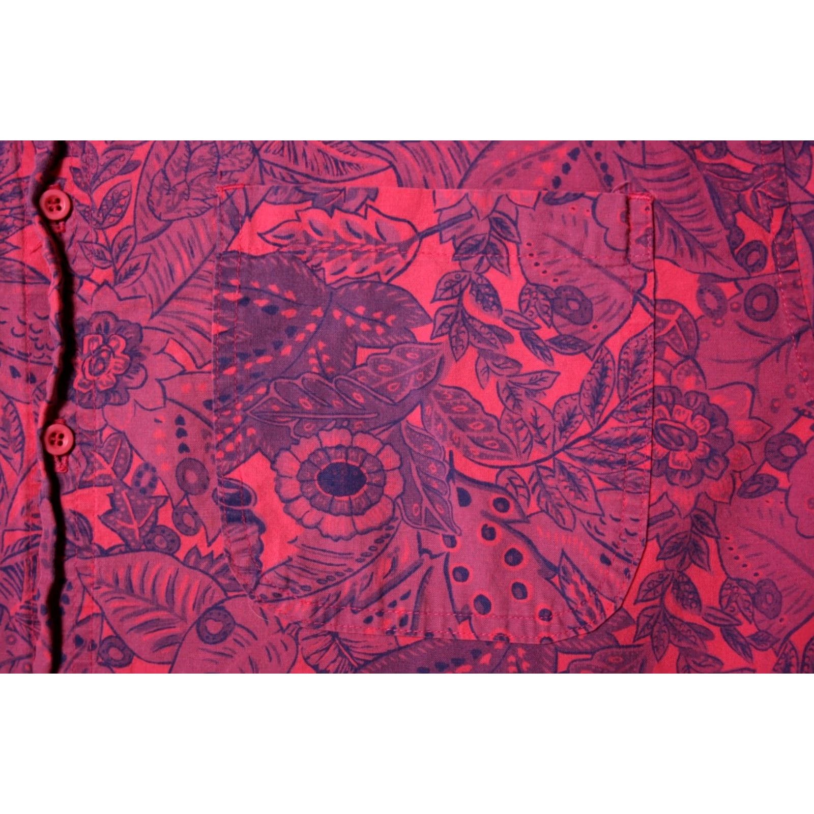 Pinko VINTAGE NUOVO Pink & Purple Floral Print S/S Button Front Shirt L Mens Shirt SS Purple Pink Floral 90s NUOVO Vintage Size US L / EU 52-54 / 3 - 3 Thumbnail