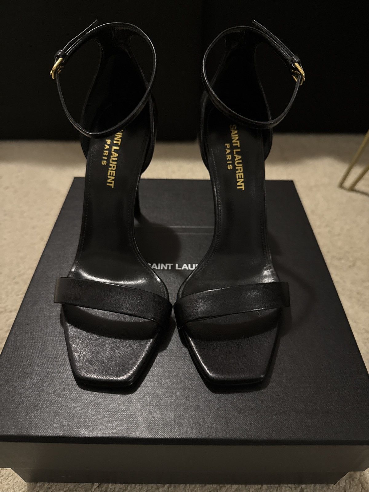 Saint Laurent Paris Saint Laurent Paris Leather Black Stilettos Size US 7.5 / IT 37.5 - 1 Thumbnail