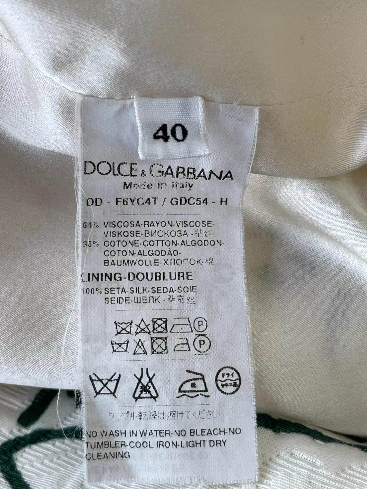 Dolce & Gabbana DG women's white embossed print sleeveless dress 40 Size S / US 4 / IT 40 - 5 Thumbnail
