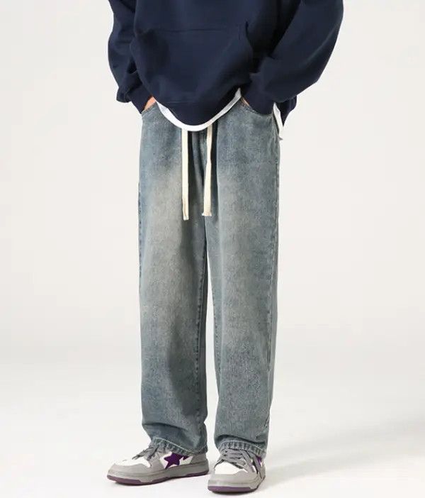 Japanese Brand Mitsui x Miku Men's wide-leg casual drawstring baggy jeans Size US 32 / EU 48 - 1 Thumbnail