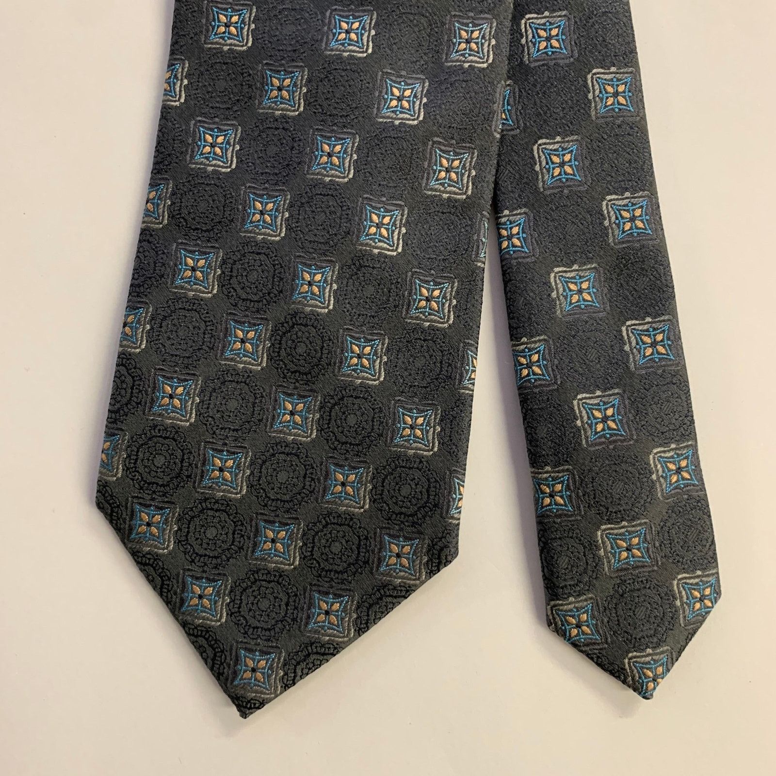Ermenegildo Zegna ERMENEGILDO ZEGNA One Size Grey Blue Silk Tie Size ONE SIZE - 1 Thumbnail