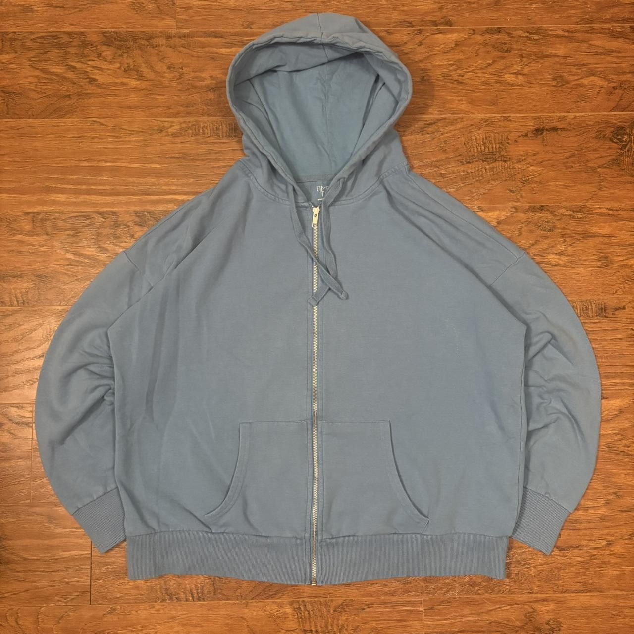 Vintage Crazy Vintage Y2K/2000s Blank Light Blue Baby Blue Zipup Hoodie! Size US XXL / EU 58 / 5 - 1 Thumbnail
