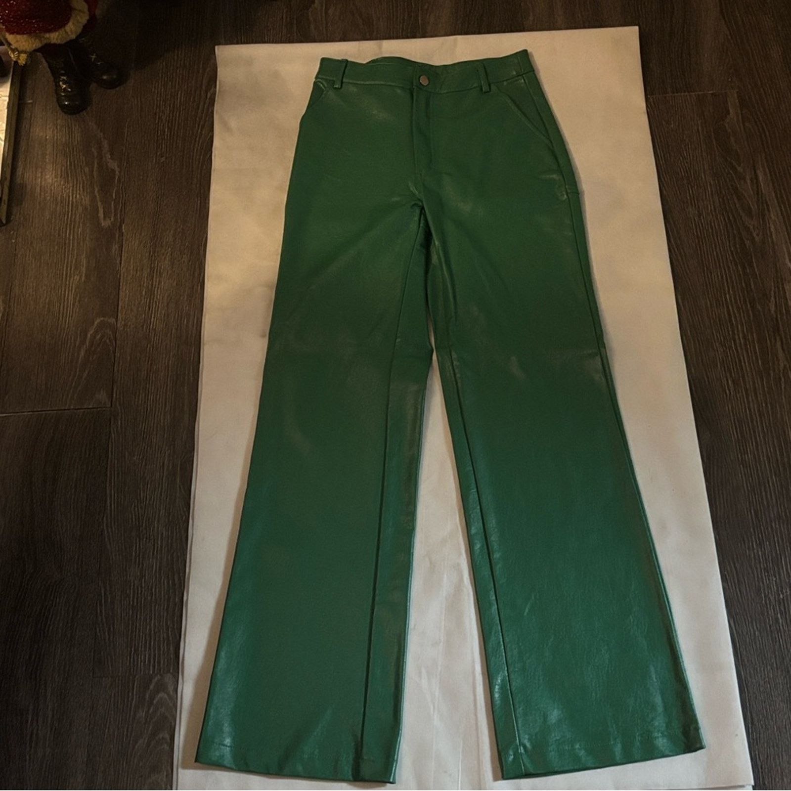 PRINCESS POLLY Princess Polly Ashlea Pu Faux Leather Wide Leg Pants 2 Size 26" / US 2 / IT 38 - 1 Thumbnail