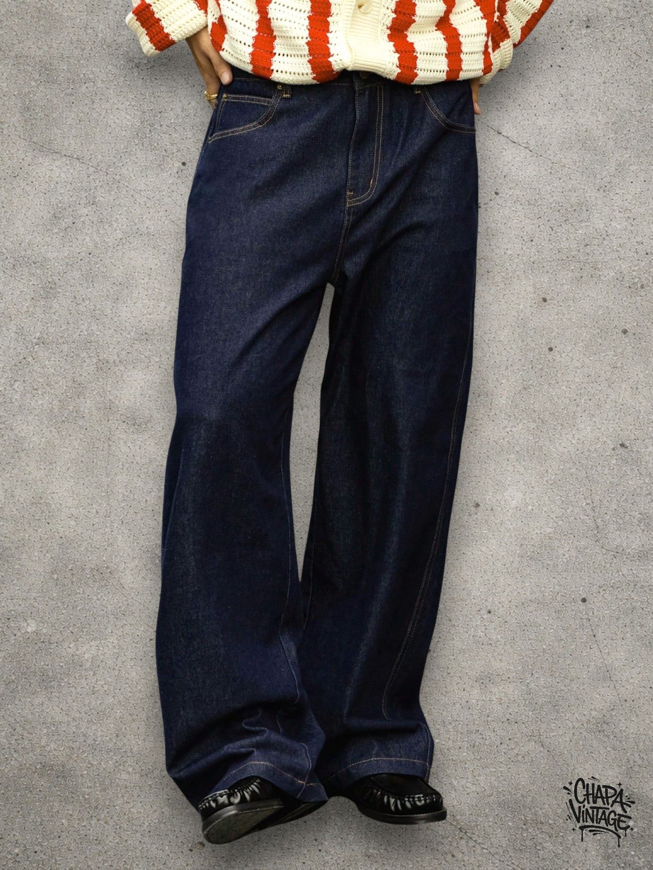 Vintage Straight leg dark jeans Size US 32 / EU 48 - 1 Thumbnail