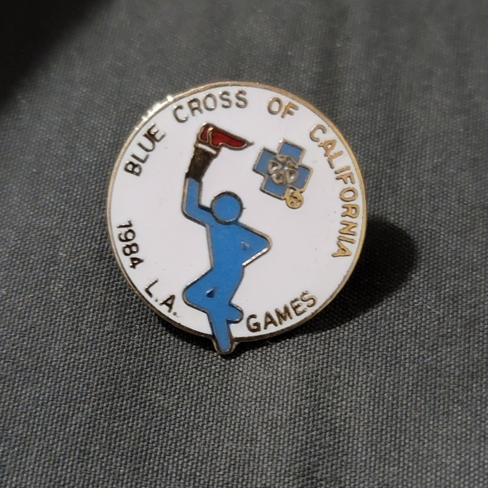 USA Olympics Vtg 1984 Blue Cross Of California Olympics Lapel Pin Size ONE SIZE - 1 Thumbnail