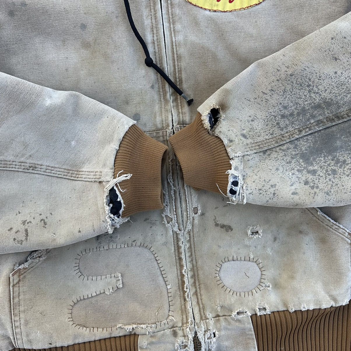 Carhartt VTG 2007 Carhartt Hooded Repaired Canvas Work Jacket Size US L / EU 52-54 / 3 - 3 Thumbnail