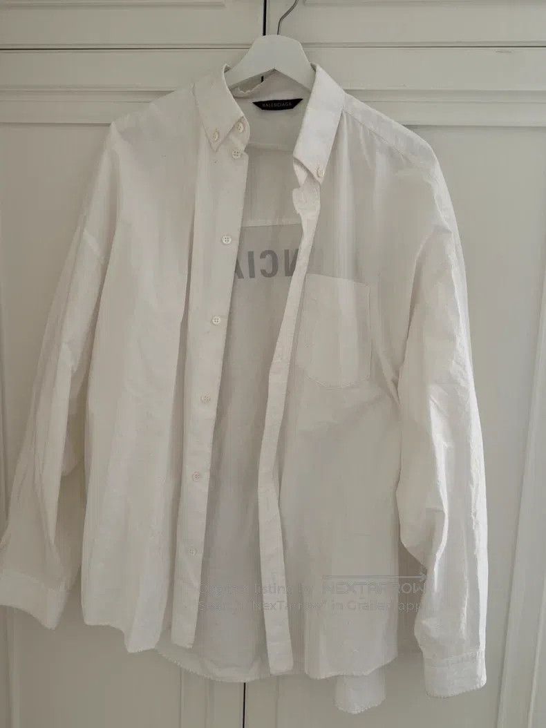 Balenciaga Balenciaga White Printed Shirt Jacket Size US S / EU 44-46 / 1 - 2 Thumbnail