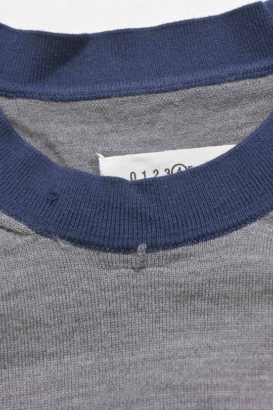 Maison Margiela o1y0625 Crewneck Sweater in Gray/Navy Blue Size M / US 6-8 / IT 42-44 - 4 Thumbnail