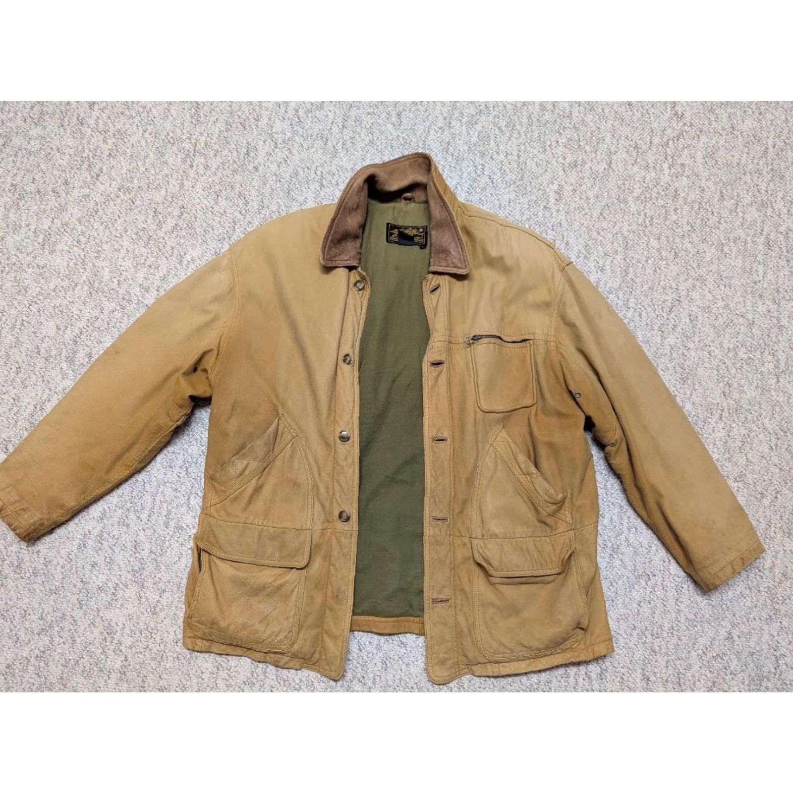 Eddie Bauer VINTAGE Eddie Bauer Field Coat Men's Leather 44 Brown broke-in patina 44 chest 44 in 44 Mens Size US L / EU 52-54 / 3 - 3 Thumbnail
