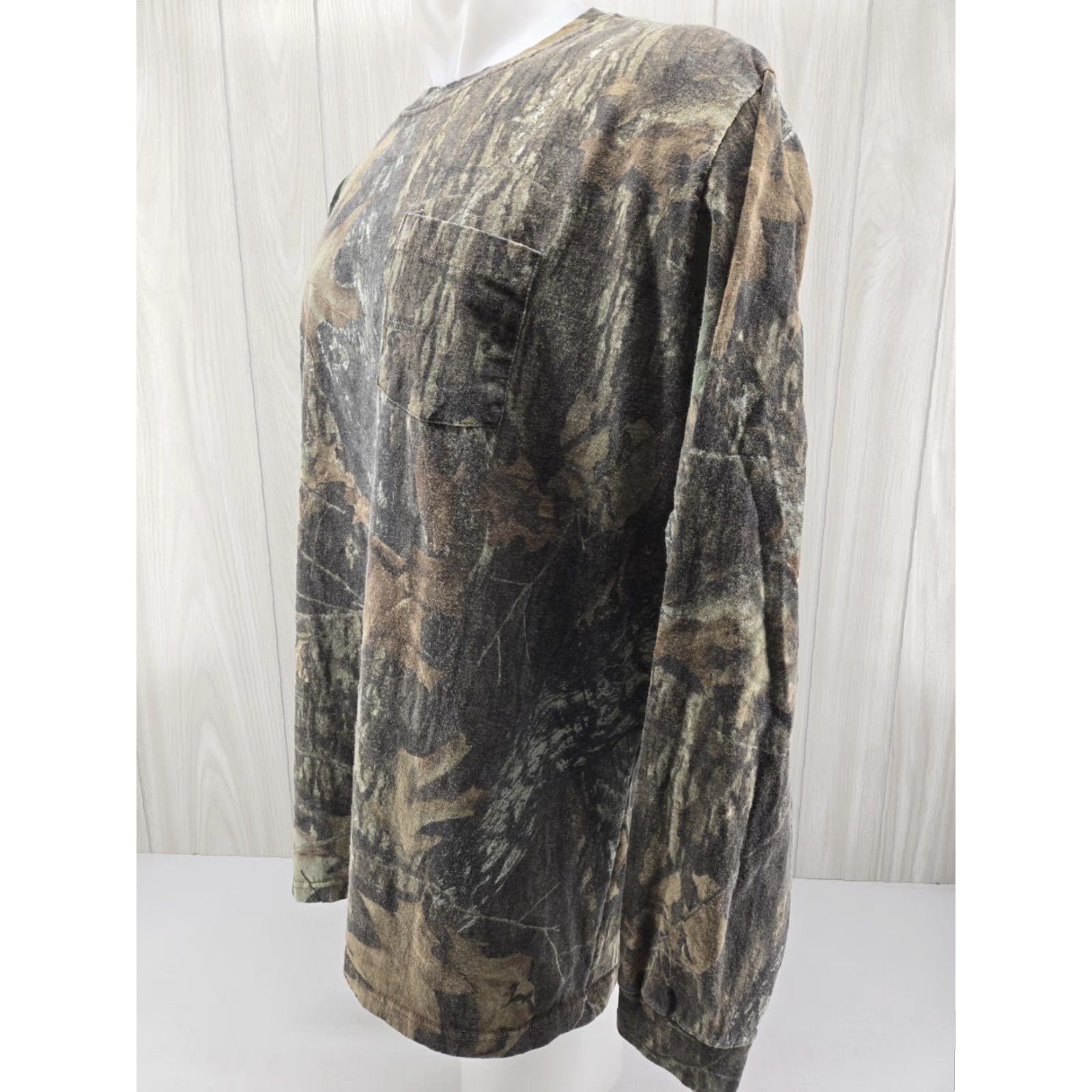 Jerzees VINTAGE Jerzees Outdoors Camo Shirt 2XL Long Sleeve Mossy Oak Breakup Pocket Mens Shirt Size US XXL / EU 58 / 5 - 3 Thumbnail