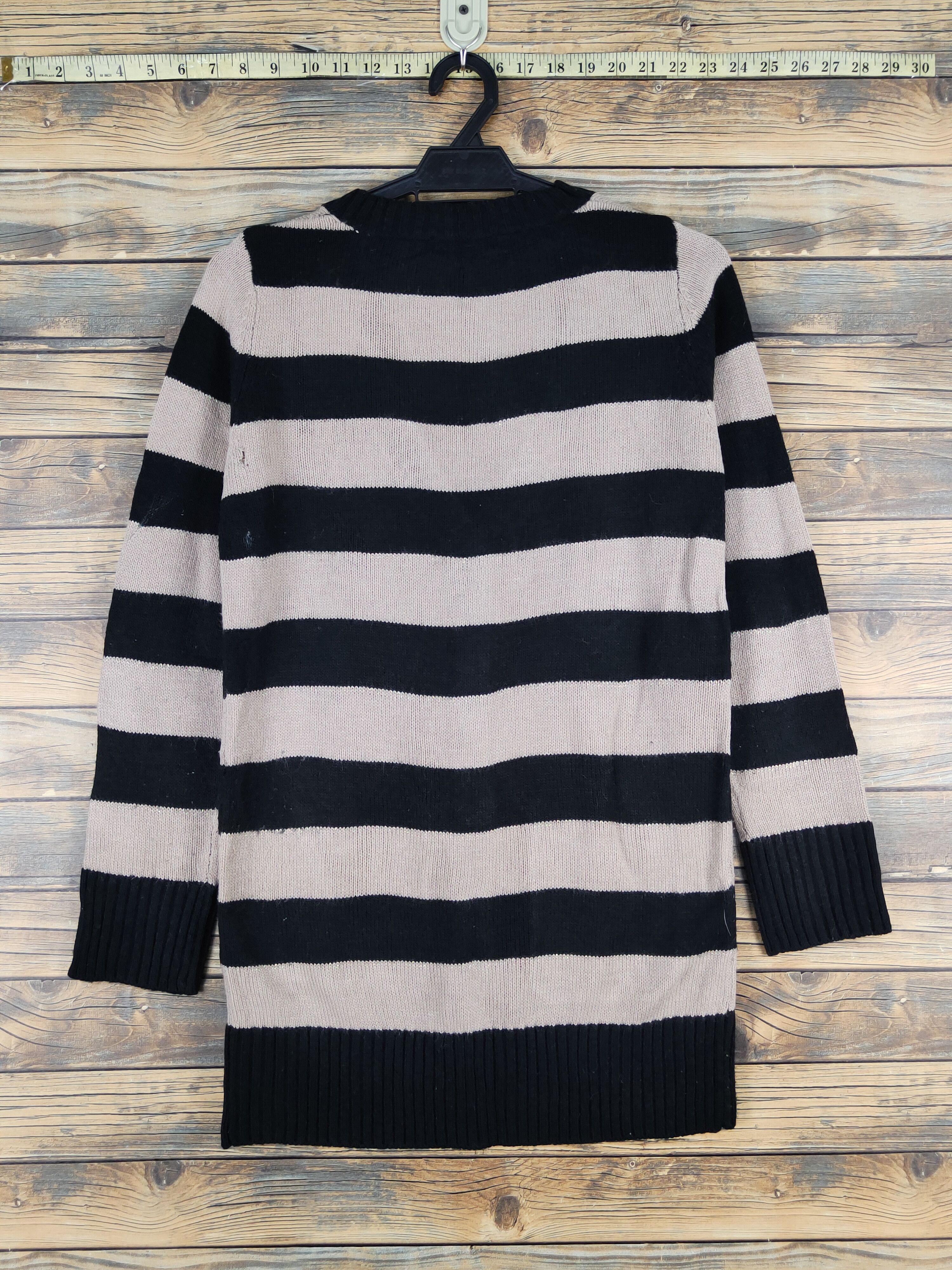Japanese Brand × Vintage Putielal Black Brown Stripe Knitwear Cardigan #W1151 Size M / US 6-8 / IT 42-44 - 8 Thumbnail