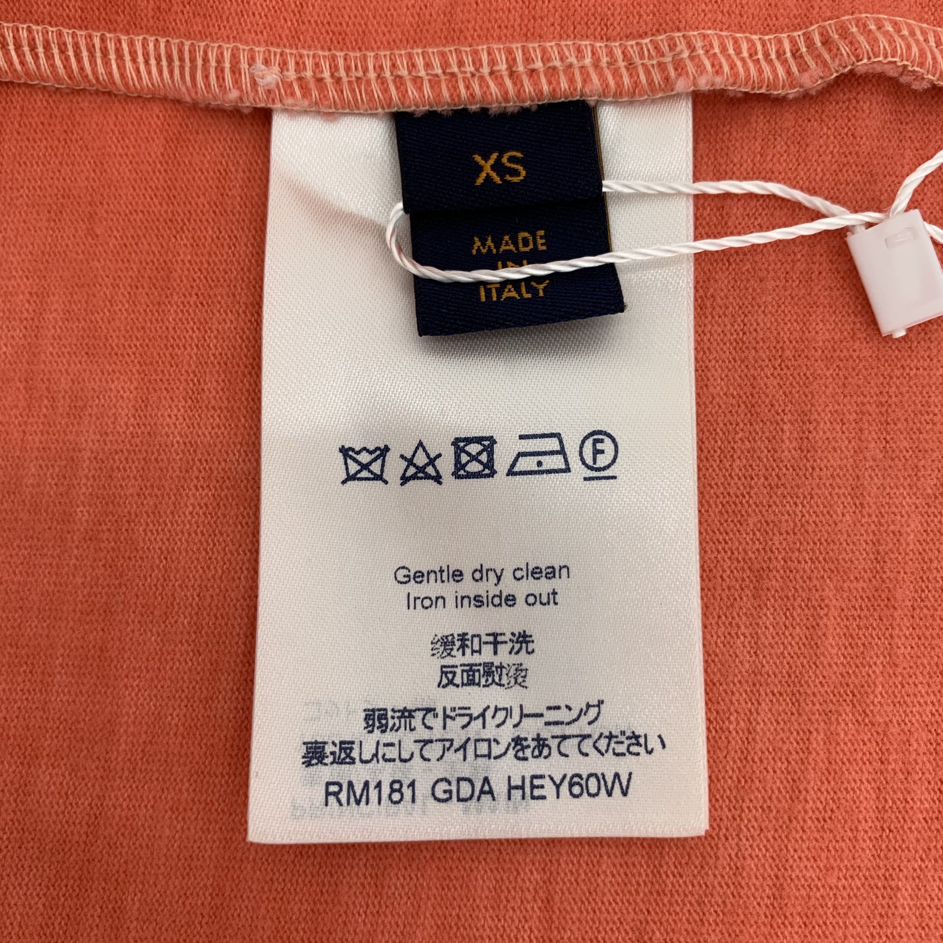 Louis Vuitton Louis Vuitton Tee – Orange Logo Cotton (Size XS) Size XS / US 0-2 / IT 36-38 - 4 Thumbnail