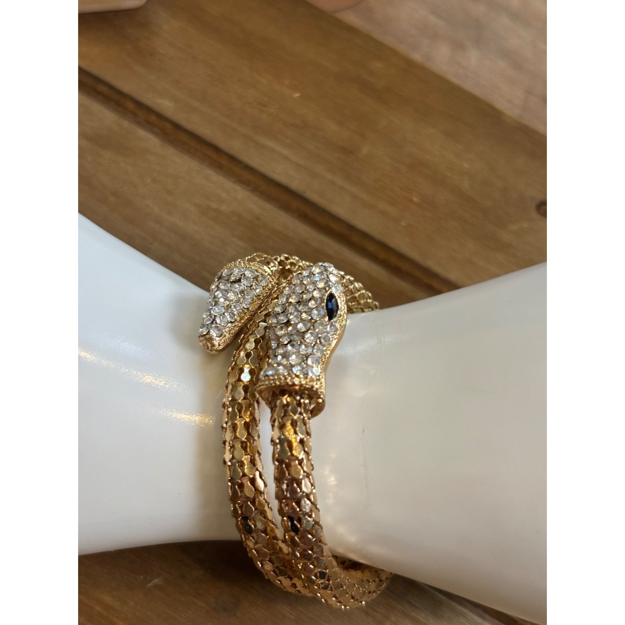 Other Gold Snake-Style Rhinestone Wrap Bracelet Size ONE SIZE - 11 Thumbnail