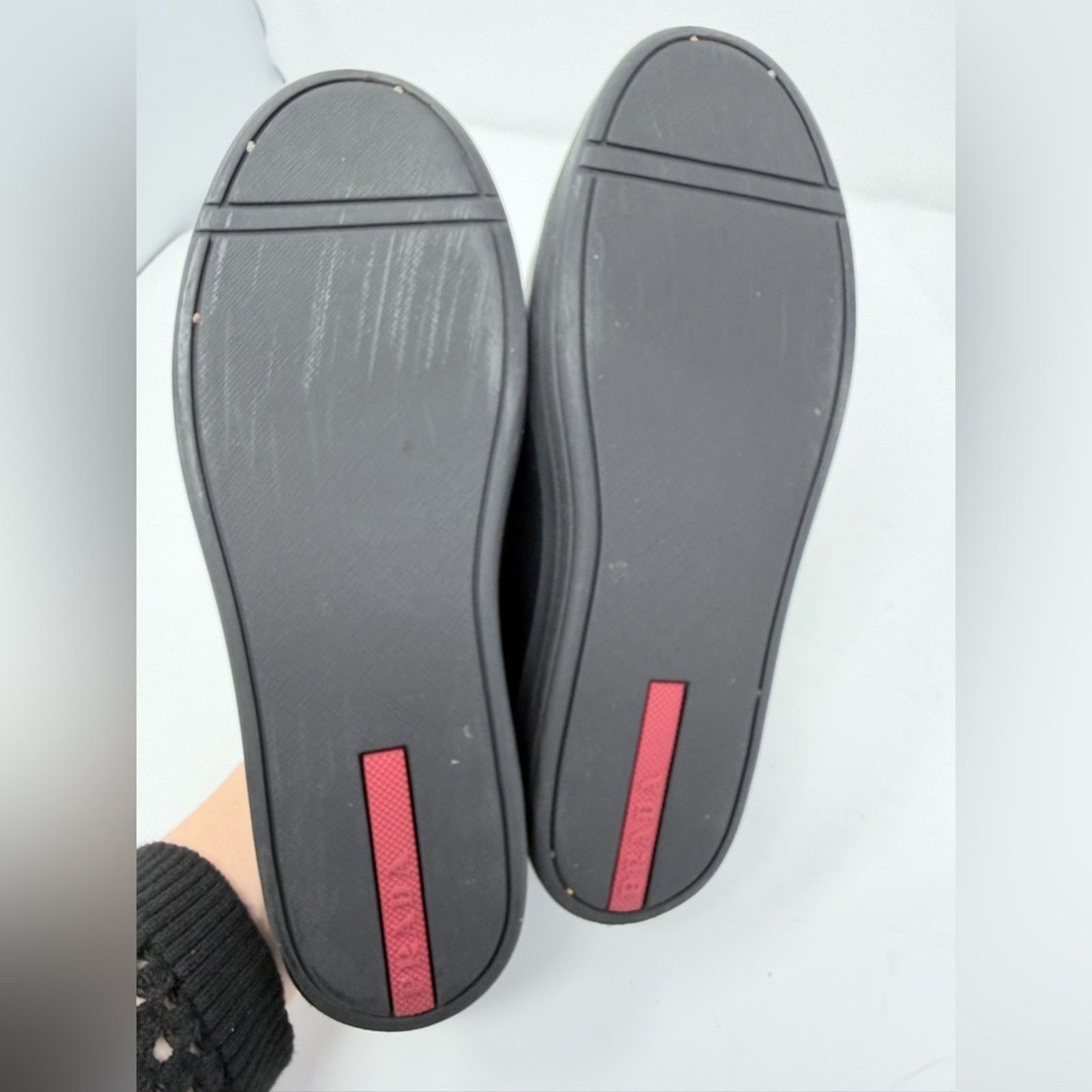 Prada Prada Black Leather Sneakers size S Size US 8 / IT 38 - 7 Thumbnail