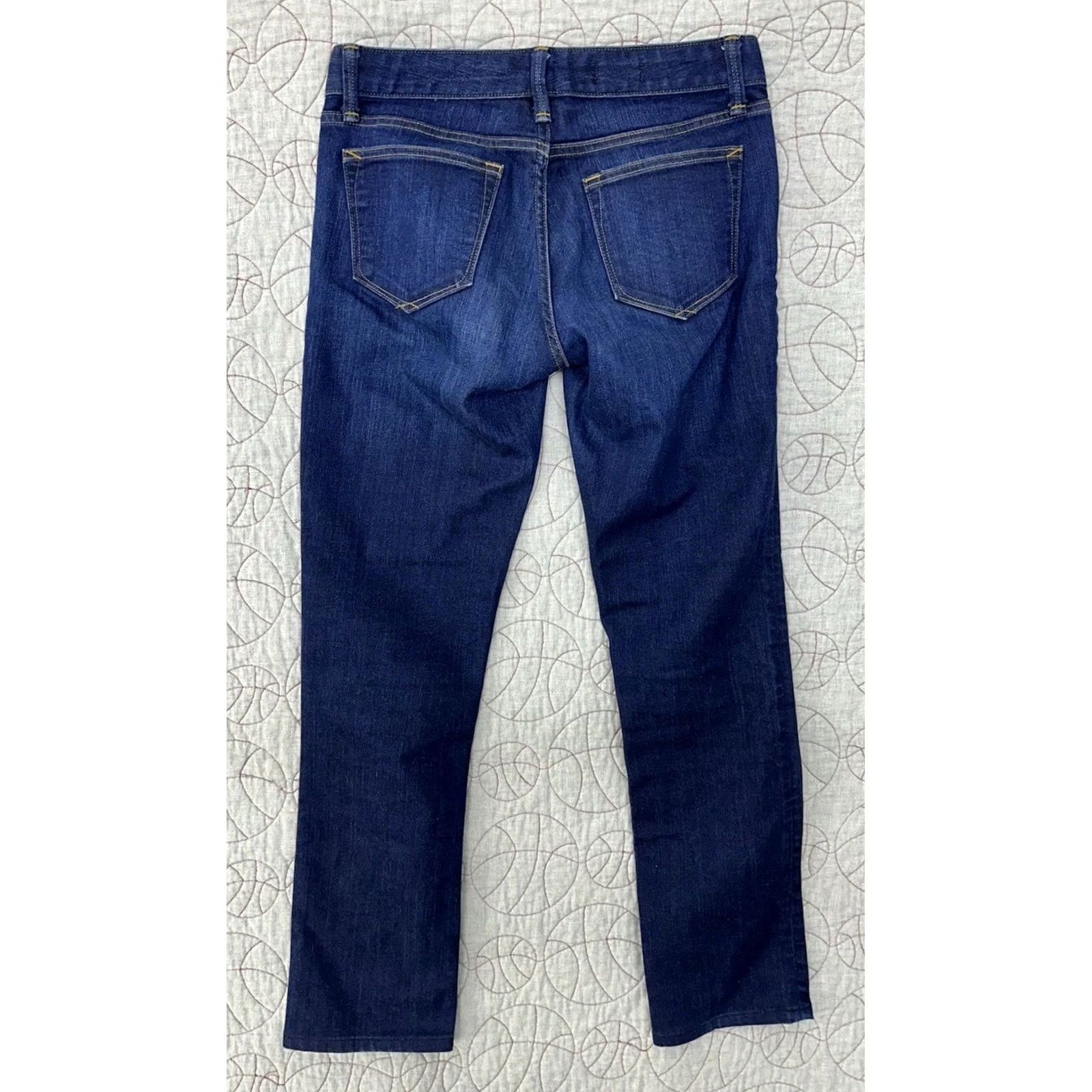 Gap Gap 1969 Womens Straight Jeans Dark Wash Denim 5-Pocket Button 27 Size 27" / US 4 / IT 40 - 7 Thumbnail