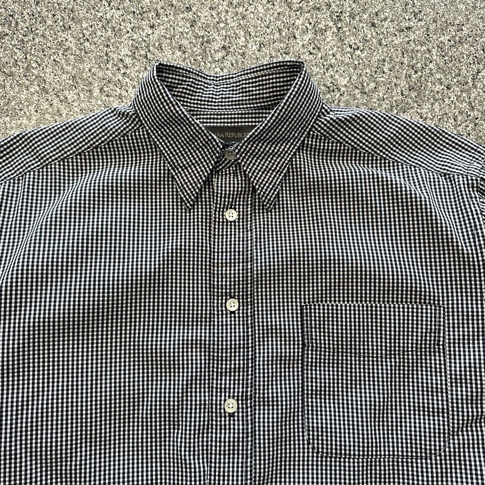 Banana Republic Banana Republic Shirt Mens M Gingham Navy Blue Long Sleeve Button Down - Casual Size US M / EU 48-50 / 2 - 4 Thumbnail
