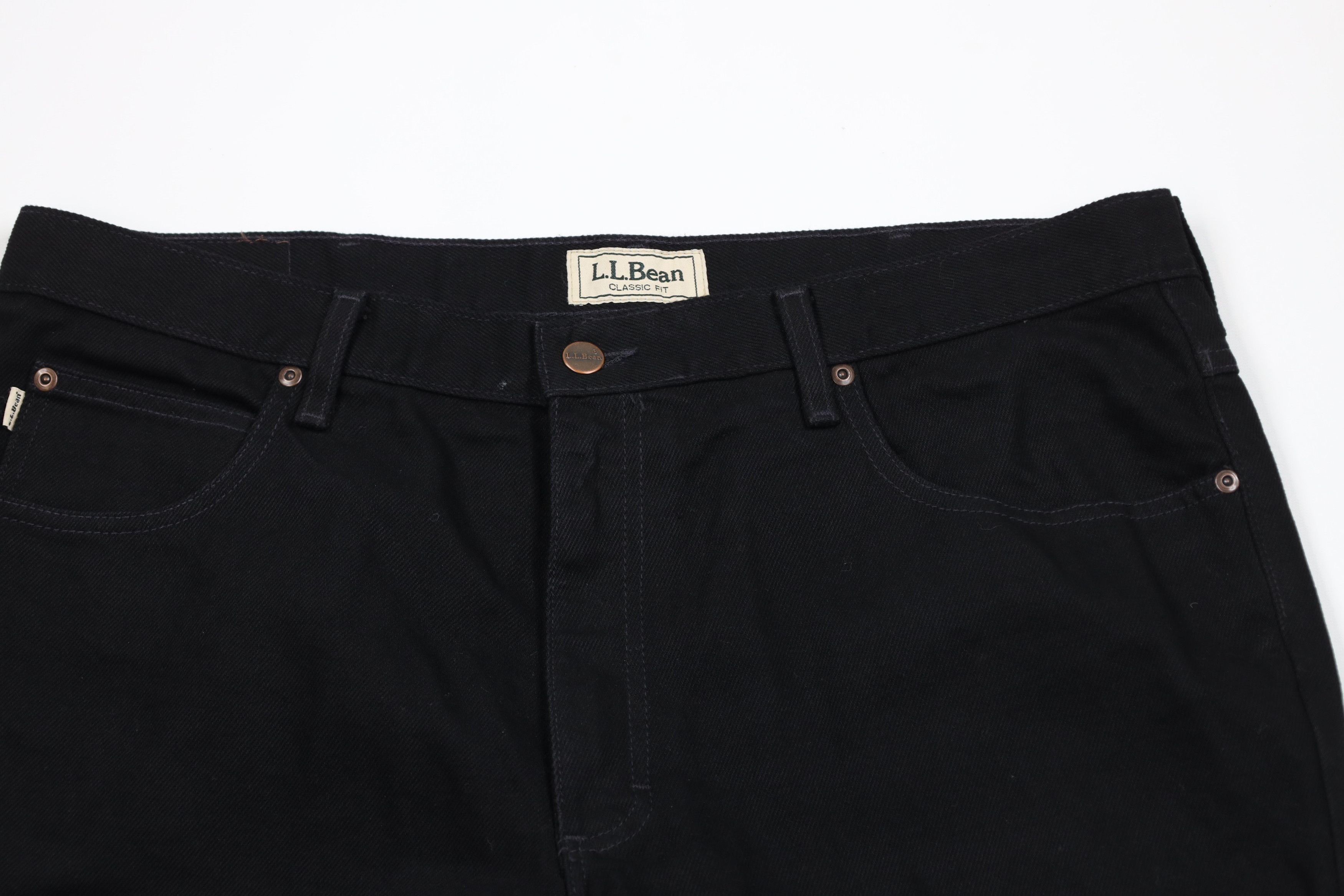 L.L. Bean × Vintage Vintage 90s LL Bean Classic Fit Denim Jeans Black Cotton Size US 38 / EU 54 - 2 Thumbnail