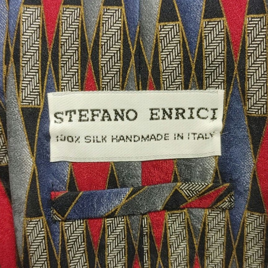 Other Stefano Emrici Handmade Silk OS Gold/Red/Blue Abstract Tie Size ONE SIZE - 2 Thumbnail