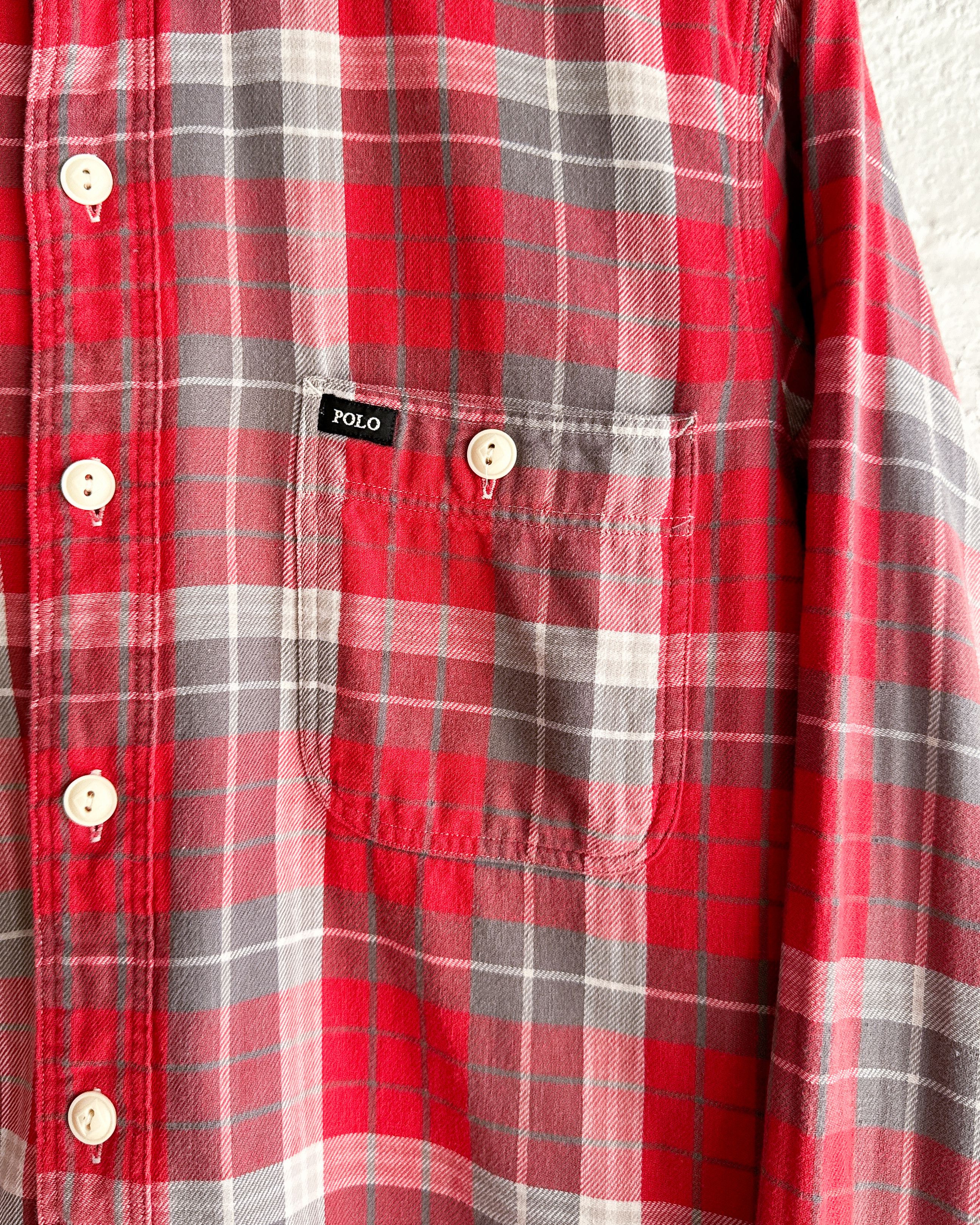 Polo Ralph Lauren Polo Ralph Lauren Long Sleeve Flannel Shirt Red Gray Plaid M Size US M / EU 48-50 / 2 - 2 Thumbnail