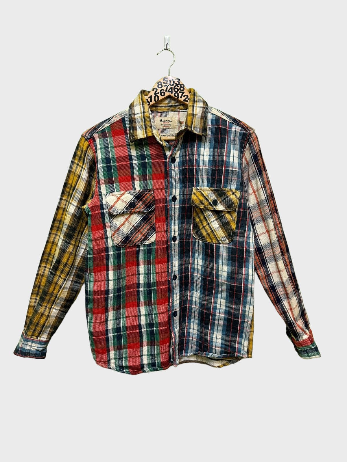 Japanese Brand Vintage Alcarza Reworked Classic Fit Heavy Flannel Shirt Size US M / EU 48-50 / 2 - 1 Thumbnail