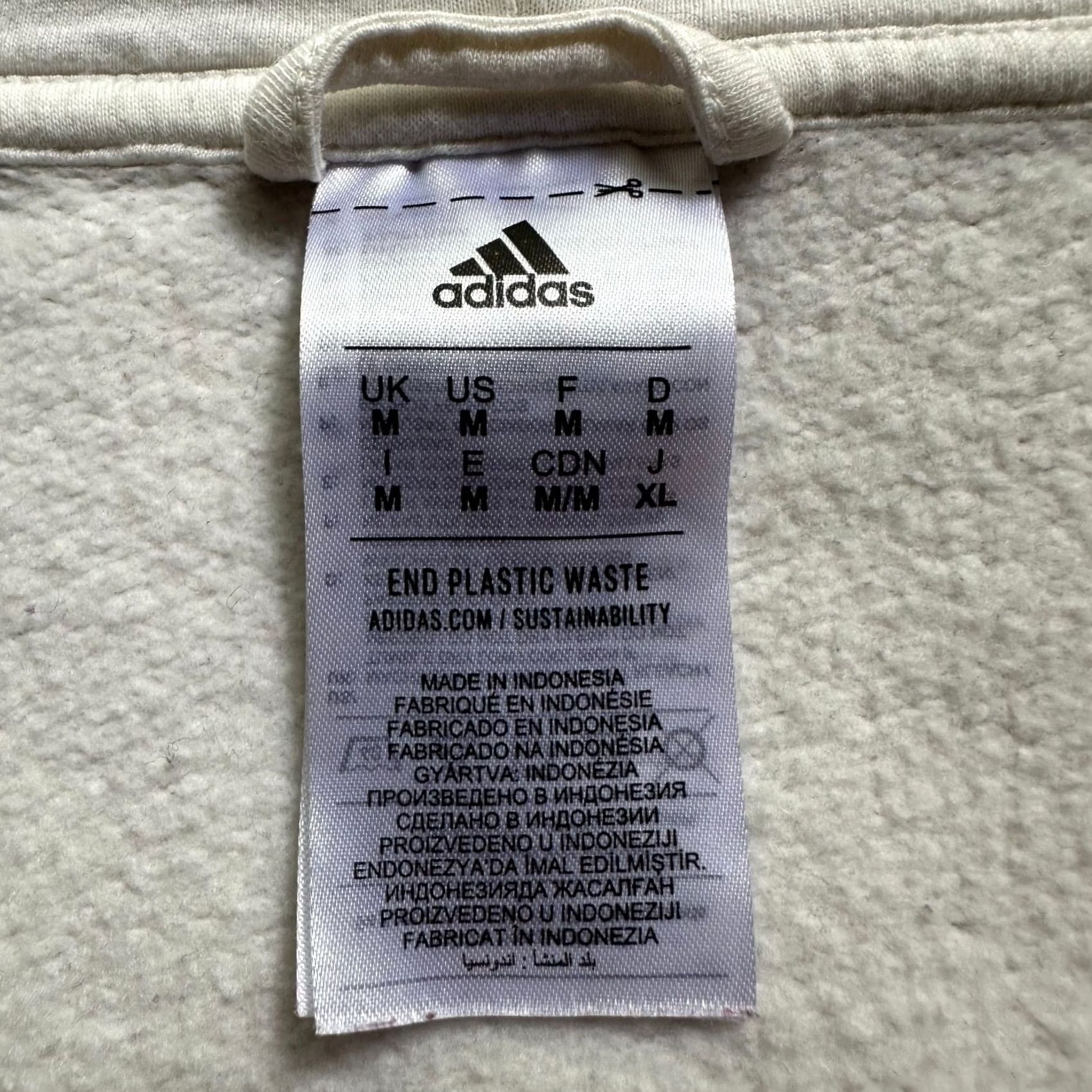 Adidas Adidas Hoodie Womens Medium Full Zip White Pockets Sweatshirt Size M / US 6-8 / IT 42-44 - 4 Thumbnail