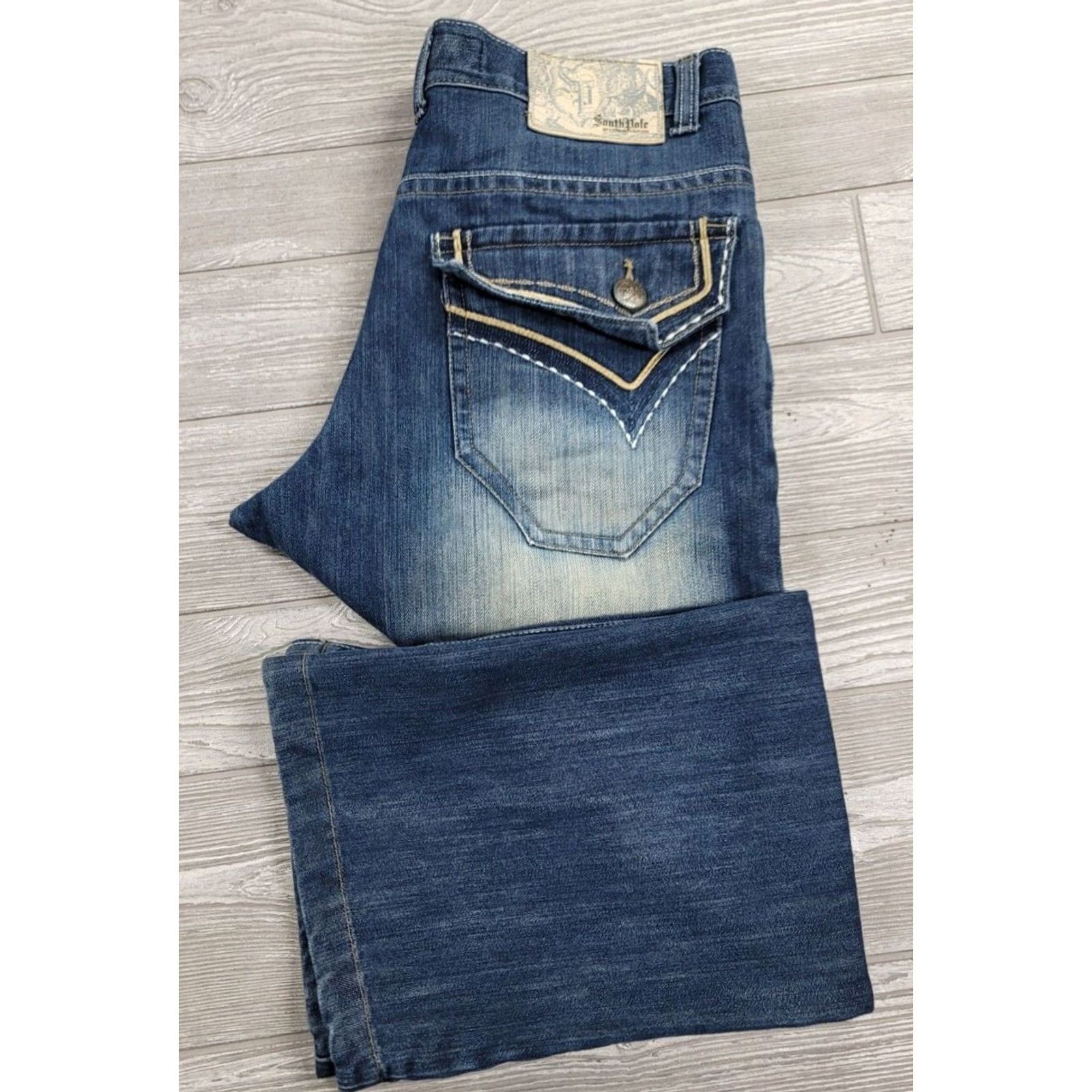 Southpole VINTAGE Southpole Jeans Blue Mens 36x29 Baggy Wide Flare Distressed JNCO 90s Hip Hop Y2K Jeans Mens Size US 36 / EU 52 - 2 Thumbnail