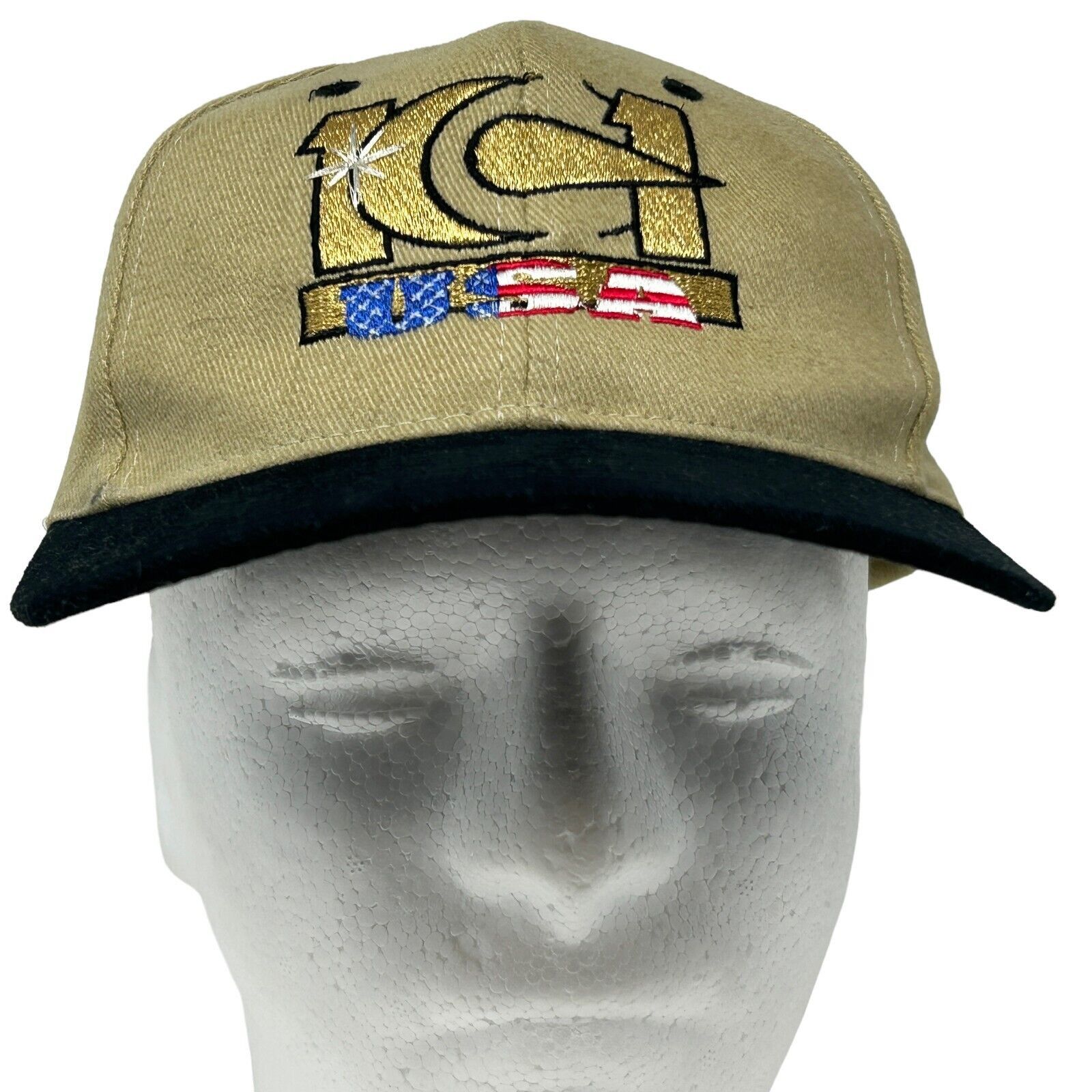 Nissan Vintage 90s 101 USA Hat Baseball Cap Beige Tan Nissin Unisex Size ONE SIZE - 2 Thumbnail
