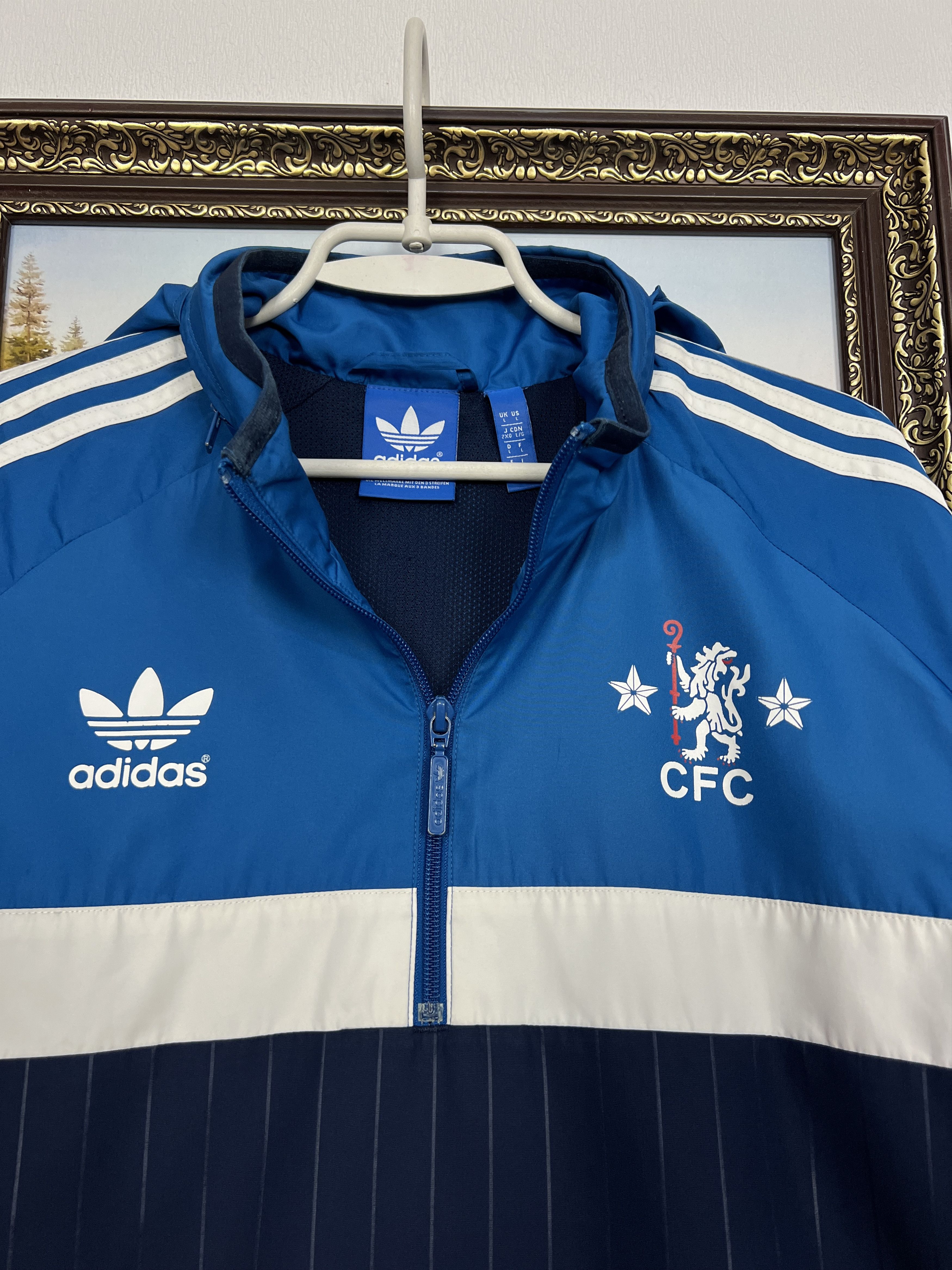 Adidas Originals Chelsea Football Hoodie Jacket Soccer Track Top Size US L / EU 52-54 / 3 - 3 Thumbnail