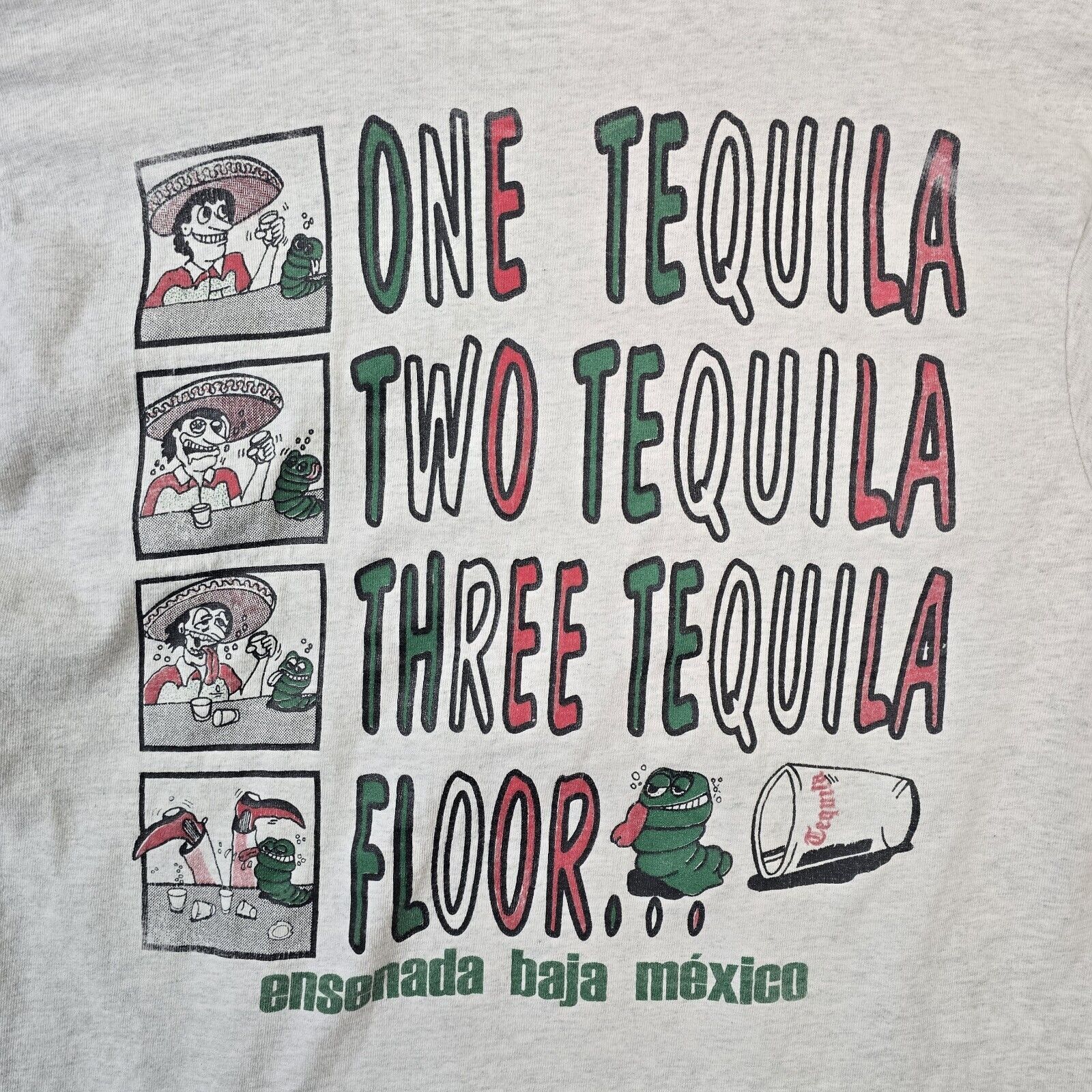 Vintage Vtg Mexico One Tequila Two Tequila Three Tequila Floor Small Size US S / EU 44-46 / 1 - 3 Thumbnail
