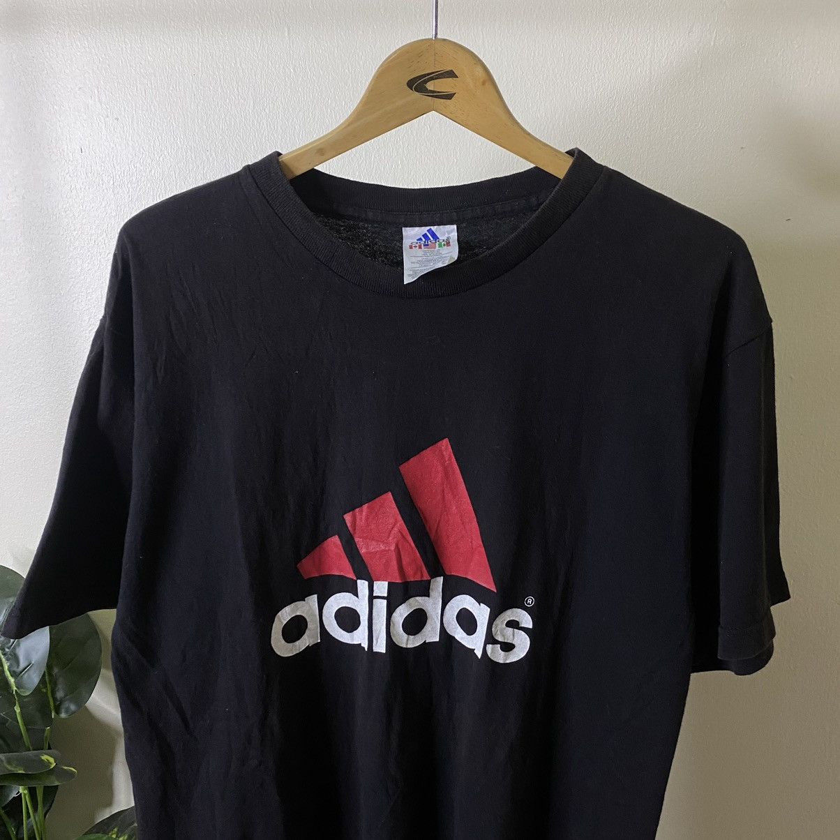 Adidas Vintage 1990s Adidas OG Logo Tee Size US L / EU 52-54 / 3 - 2 Thumbnail