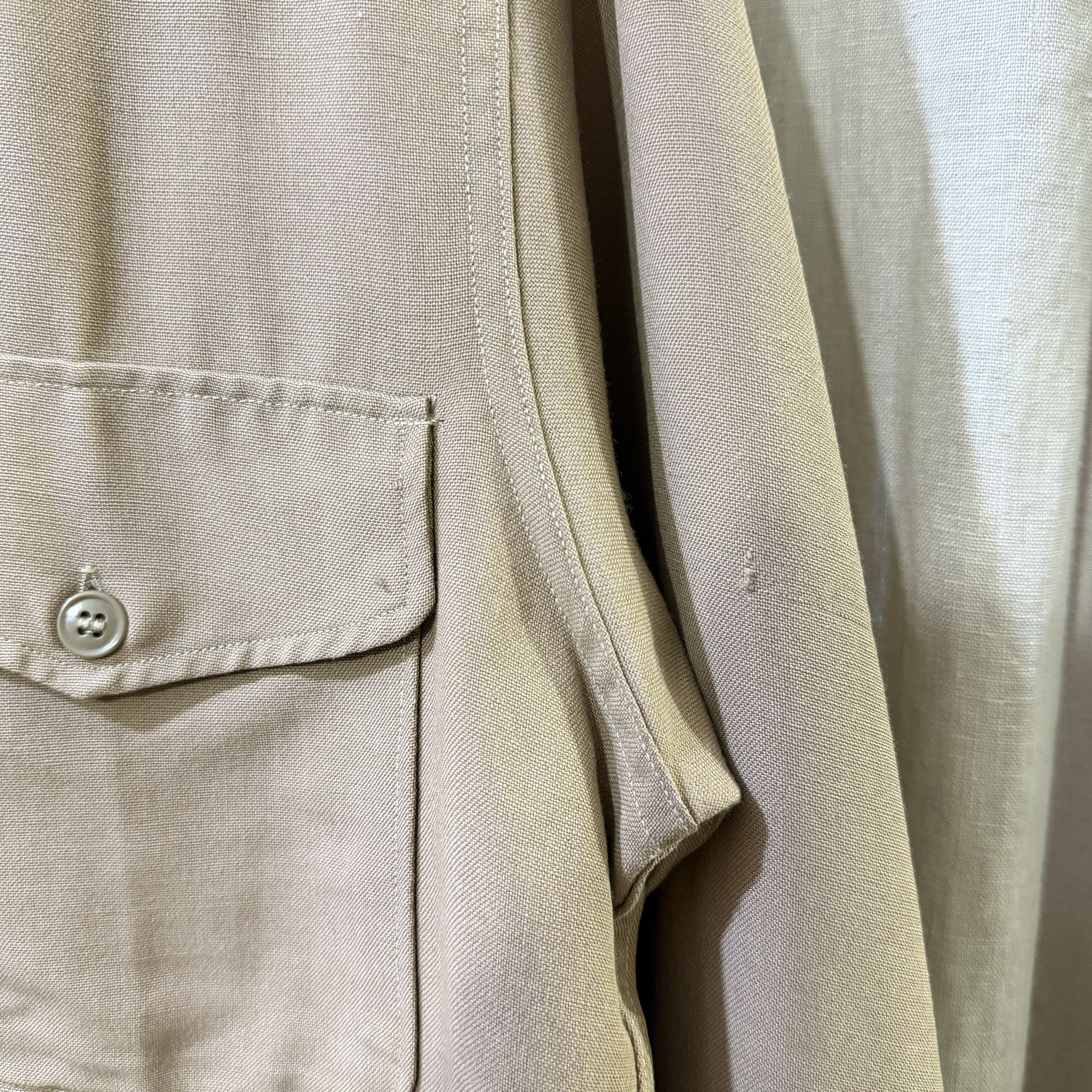 Vintage 1950s Tan Military Mohair Blend Field Shirt Size US M / EU 48-50 / 2 - 6 Thumbnail