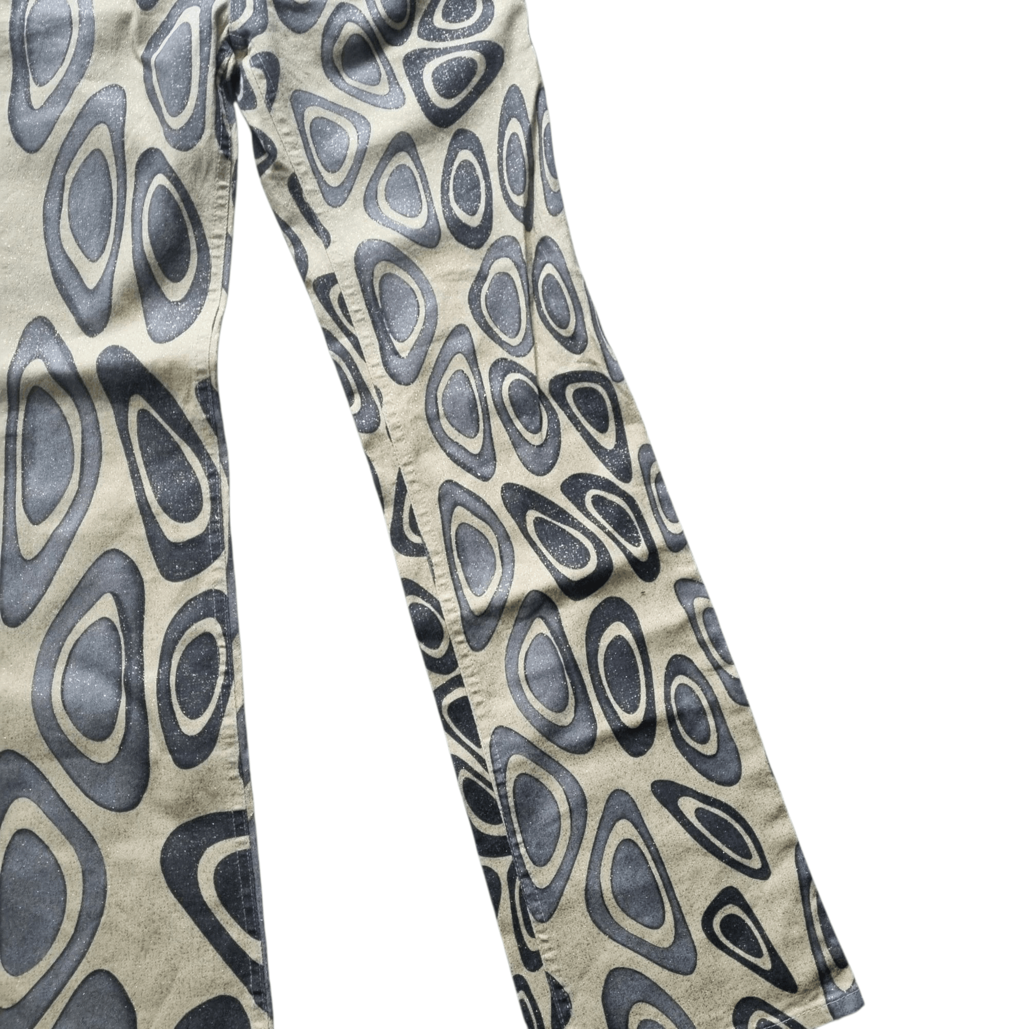 Roberto Cavalli Roberto Cavalli psychedelic geometric gold-sparkled jeans Size 26" / US 2 / IT 38 - 4 Thumbnail