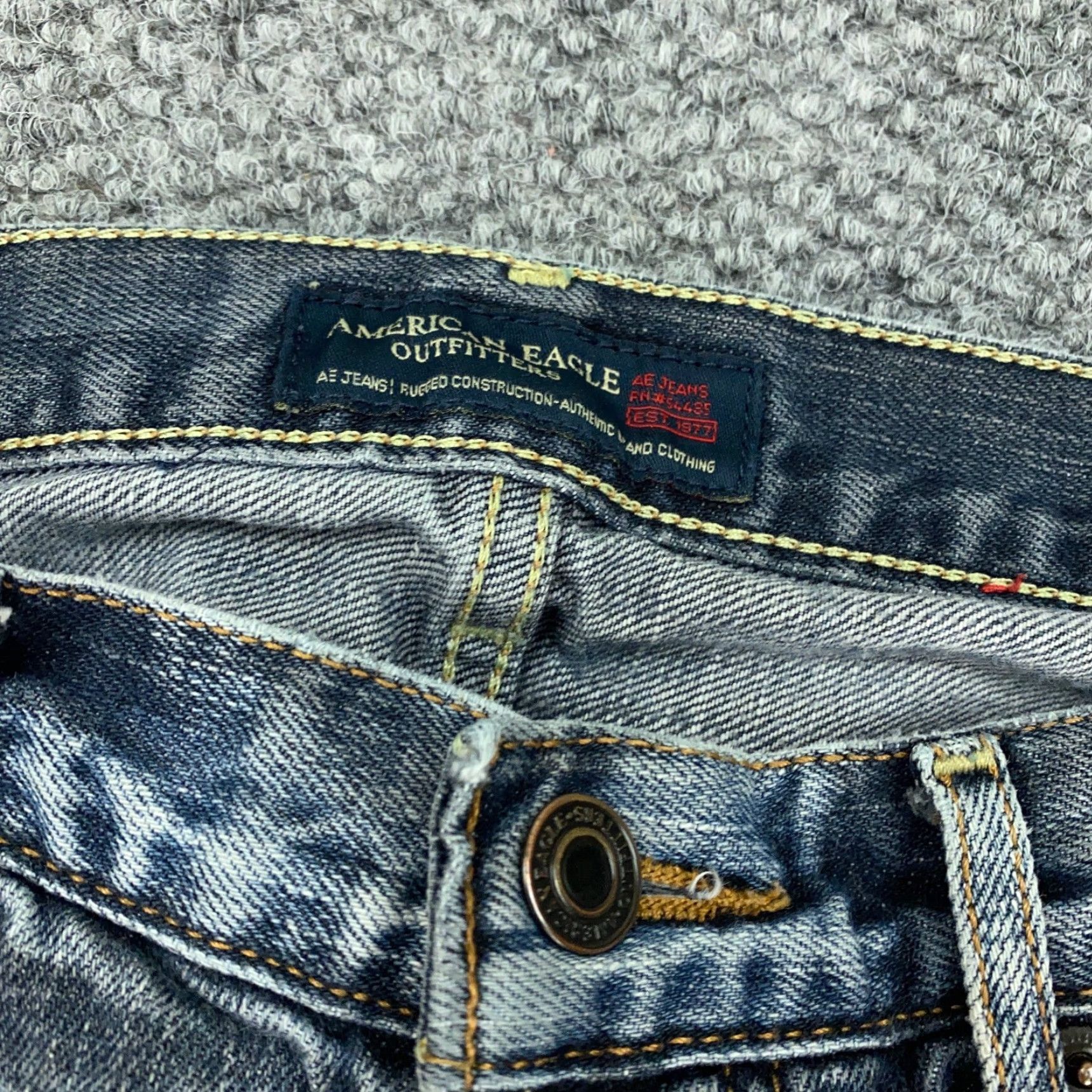 American Eagle Outfitters VINTAGE American Eagle Men's Jeans 30 Waist Medium Wash Baggy Distressed 90s Grunge Casual Size US 30 / EU 46 - 3 Thumbnail