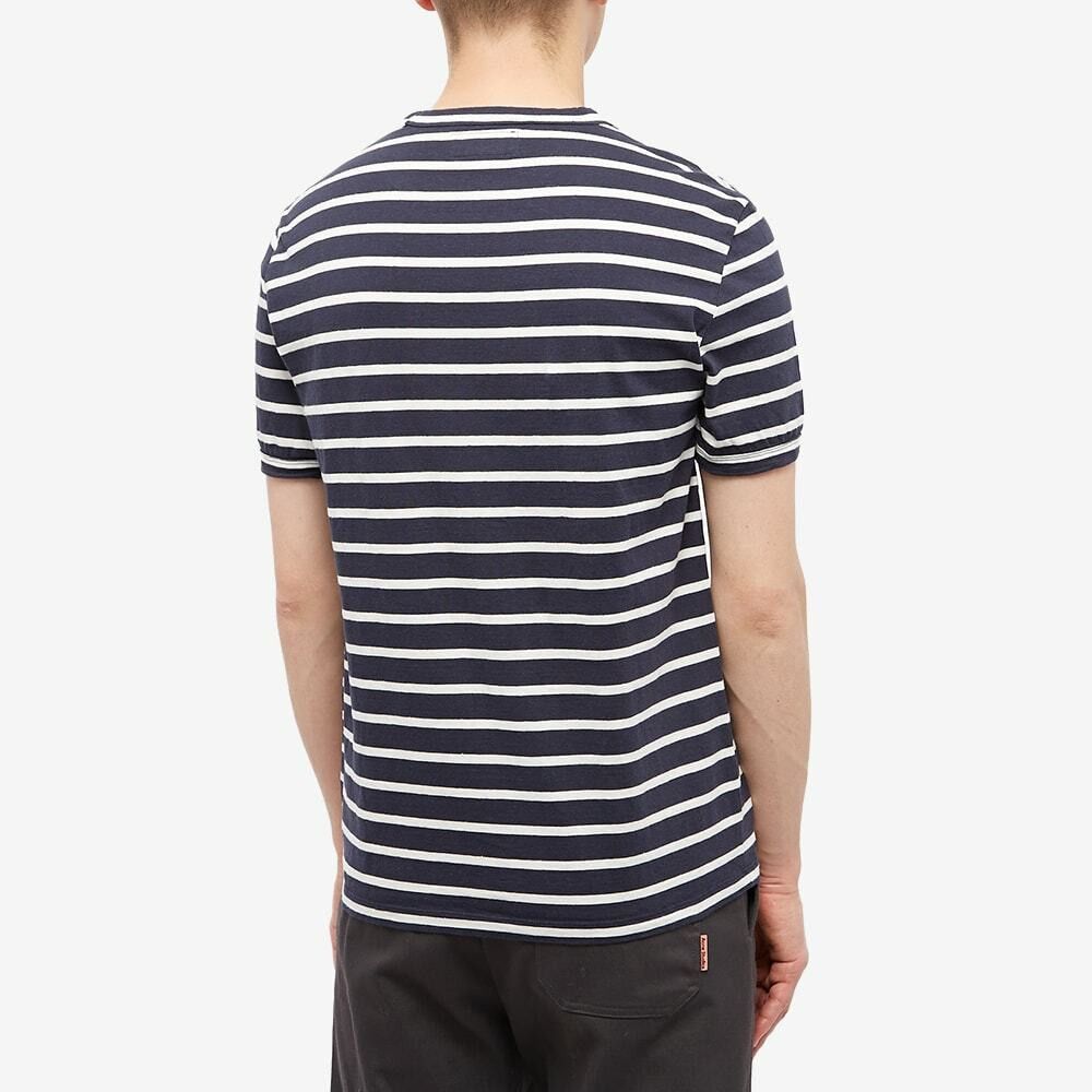 Officine Generale o1mle1025 Stripe Slub Cotton Short Sleeve T-Shirt Ecru Blue Size US S / EU 44-46 / 1 - 3 Thumbnail