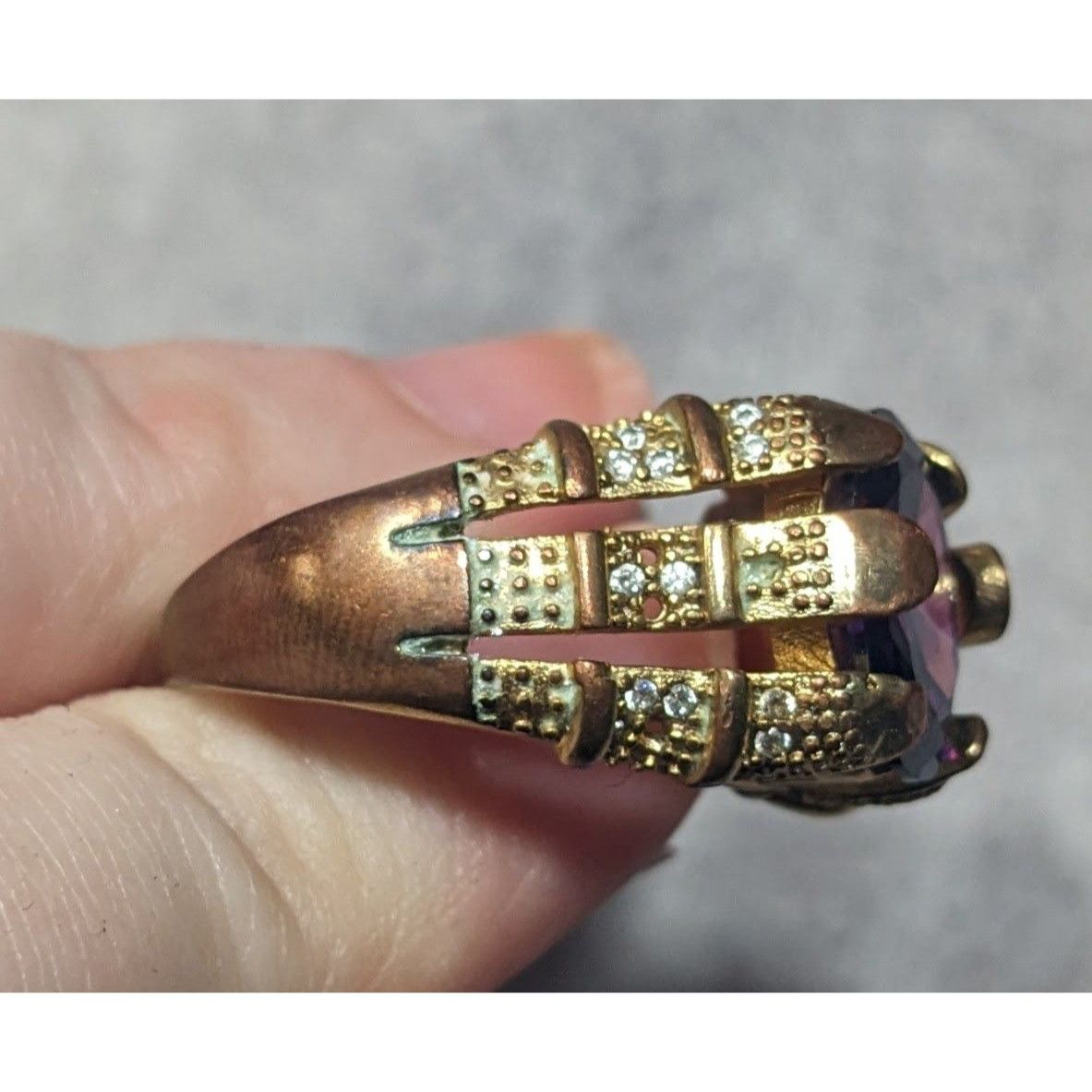 Other Vintage Regal Men's Ring Marked 18K GF With Purple Stone Siz Size ONE SIZE - 18 Thumbnail
