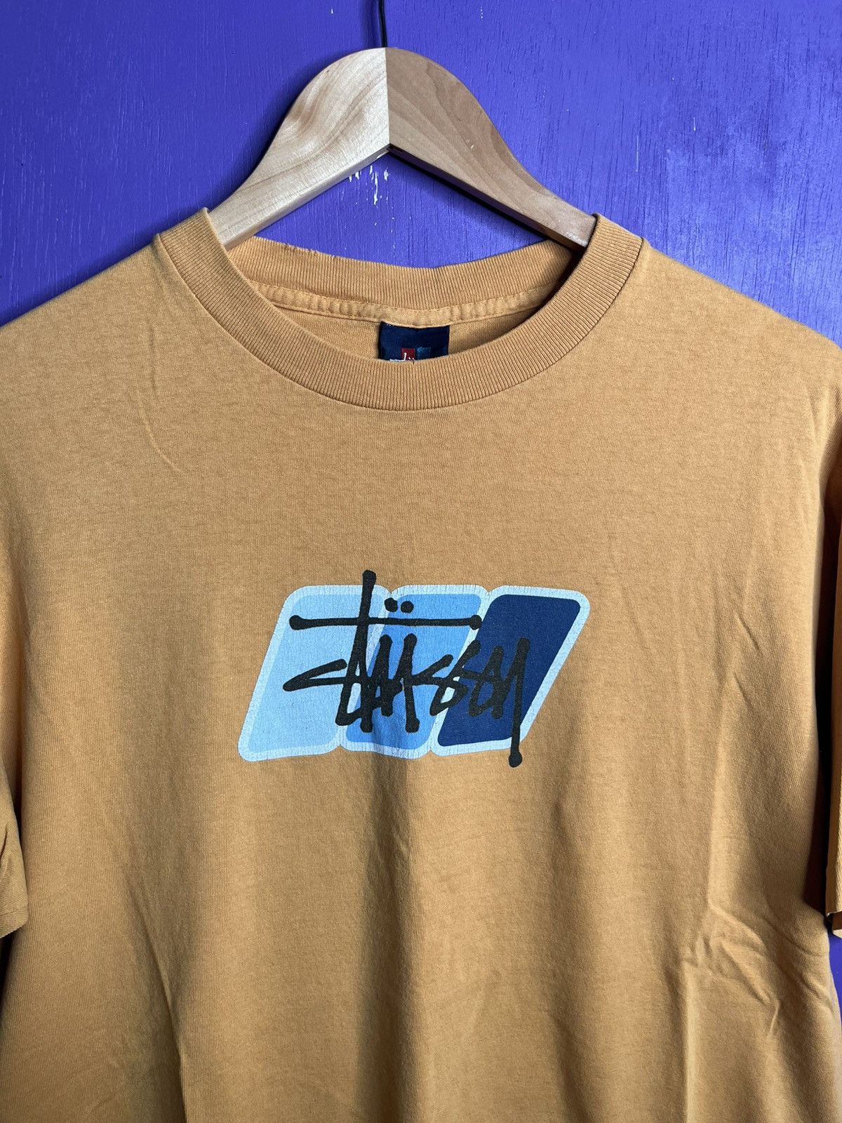 Stussy × Vintage Vintage 90s Stussy box logo skate t-shirt Size US L / EU 52-54 / 3 - 3 Thumbnail