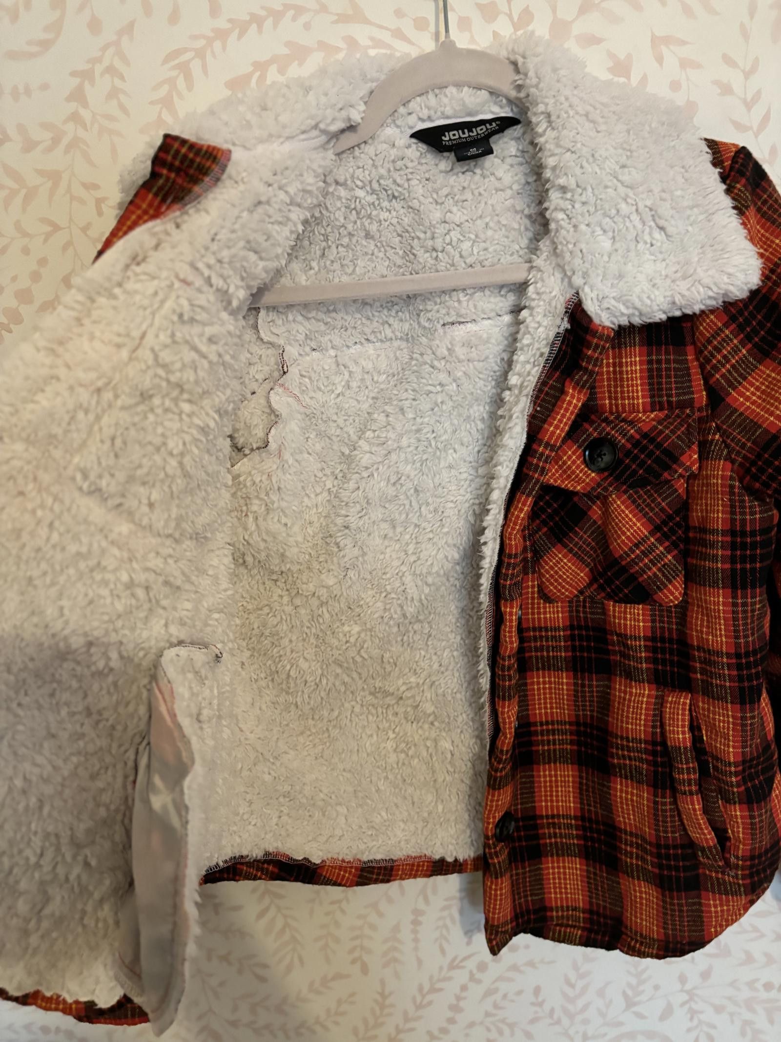 Designer NWOT Jou Jou Women's Plaid Sherpa-Lined Jacket Size M / US 6-8 / IT 42-44 - 3 Thumbnail